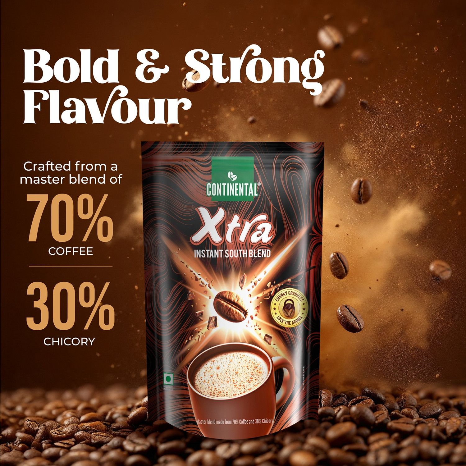 Image of Continental Coffee XTRA Instant Coffee (150 g, Chicory Flavoured)