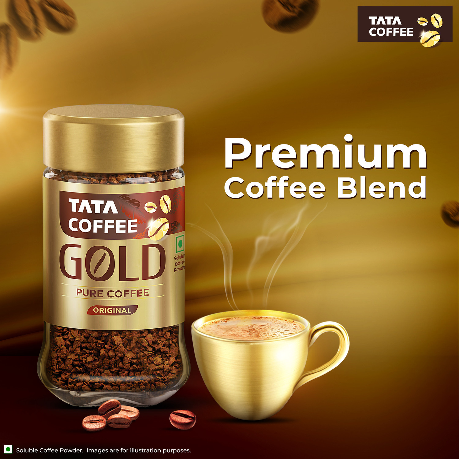 Image of Tata Coffee Gold Instant Coffee (50 g, Pure Flavoured)