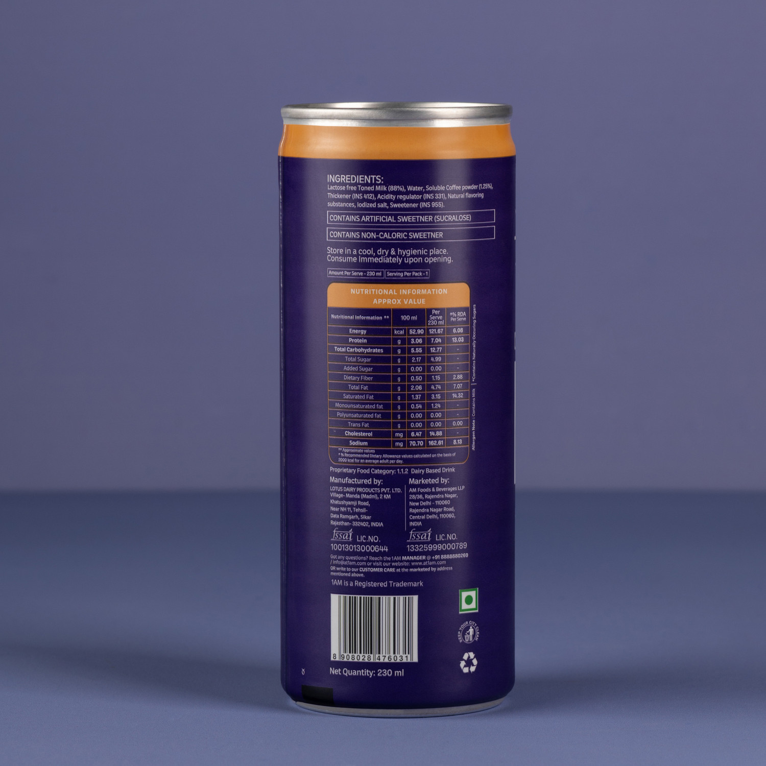 Image of 1 AM 1AM Lactose Free Hazelnut Cold Coffee|PO1 Cold Coffee