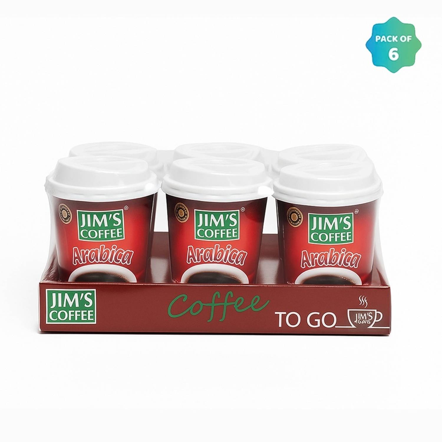 Jim's Instant Cup Coffee Arabica Flavour Instant Coffee (6 x 30 g