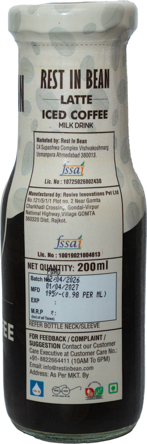 Image of Rest In Bean Latte Iced Coffee Cold Brew Coffee