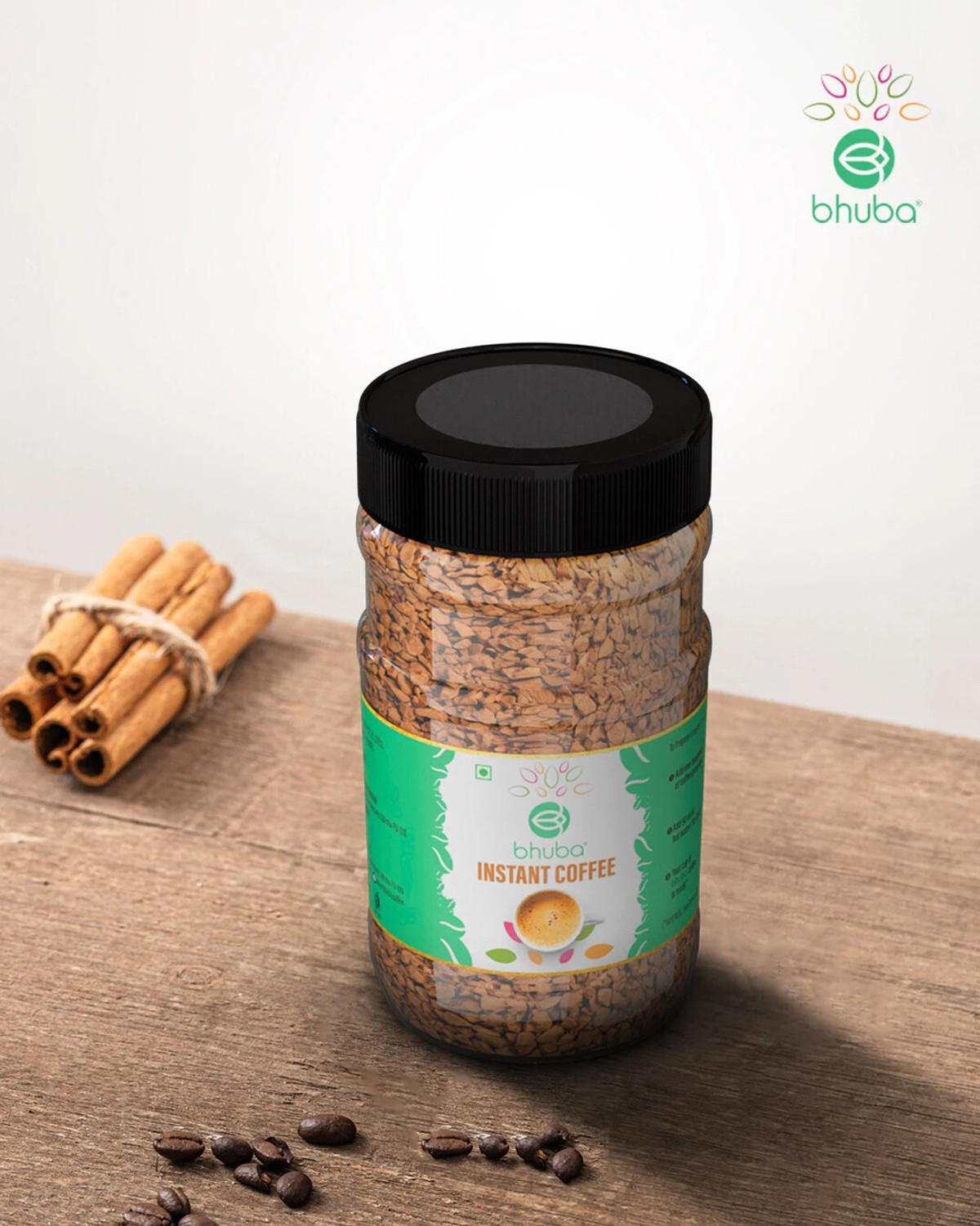 Image of Bhuba Freeze Dried 100% Pure Instant Coffee Powder Glass Jar Instant Coffee
