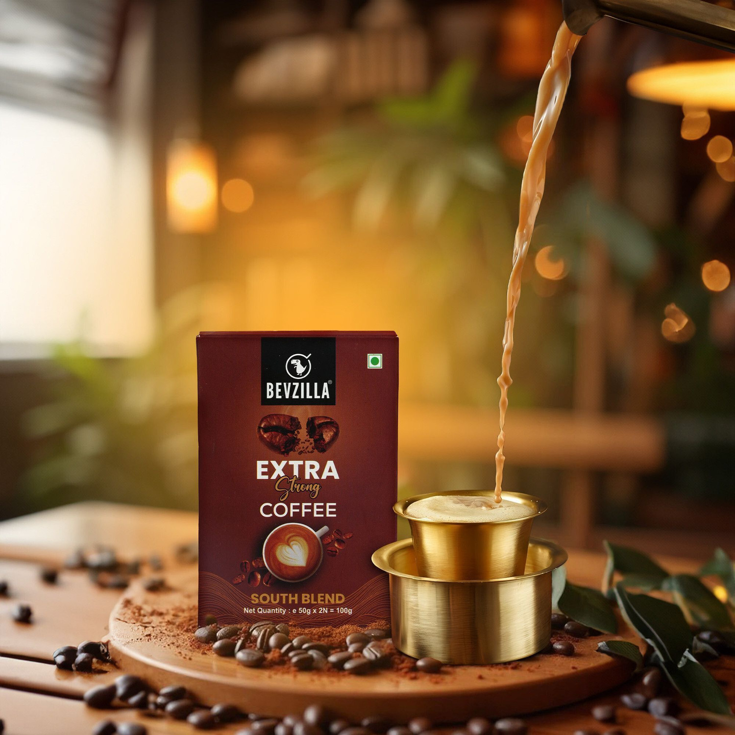 Image of Bevzilla Instant Filter Coffee Powder-South Blend | 70% Coffee,30% Chicory | Extra Strong Instant Coffee