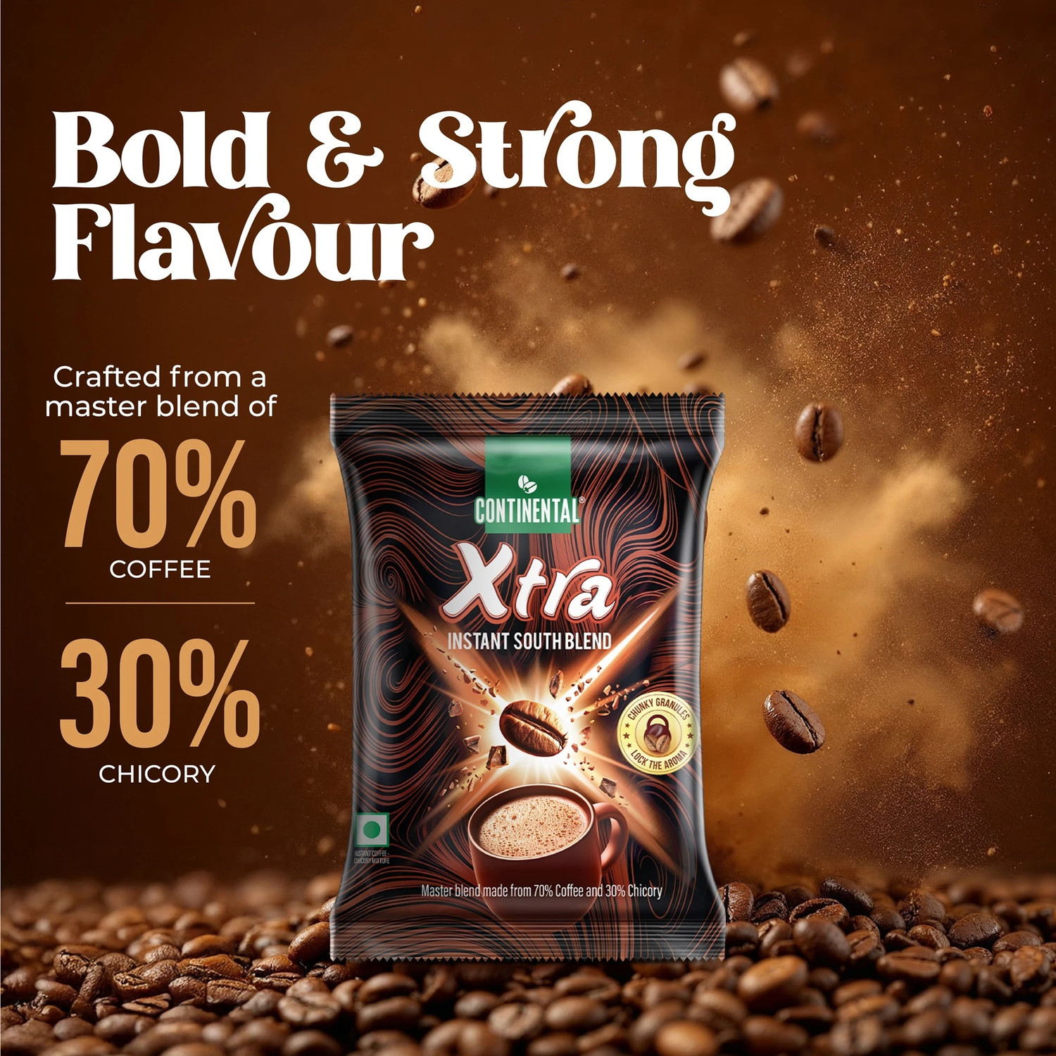 Image of Continental Coffee XTRA Instant Coffee (4 x 50 g, Chicory Flavoured)