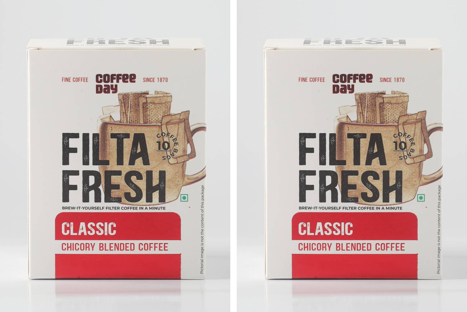 Cafe Coffee Day Filta Fresh Classic Chicory Blended Coffee | Pack of 2 | 10 sachets in each | Filter Coffee