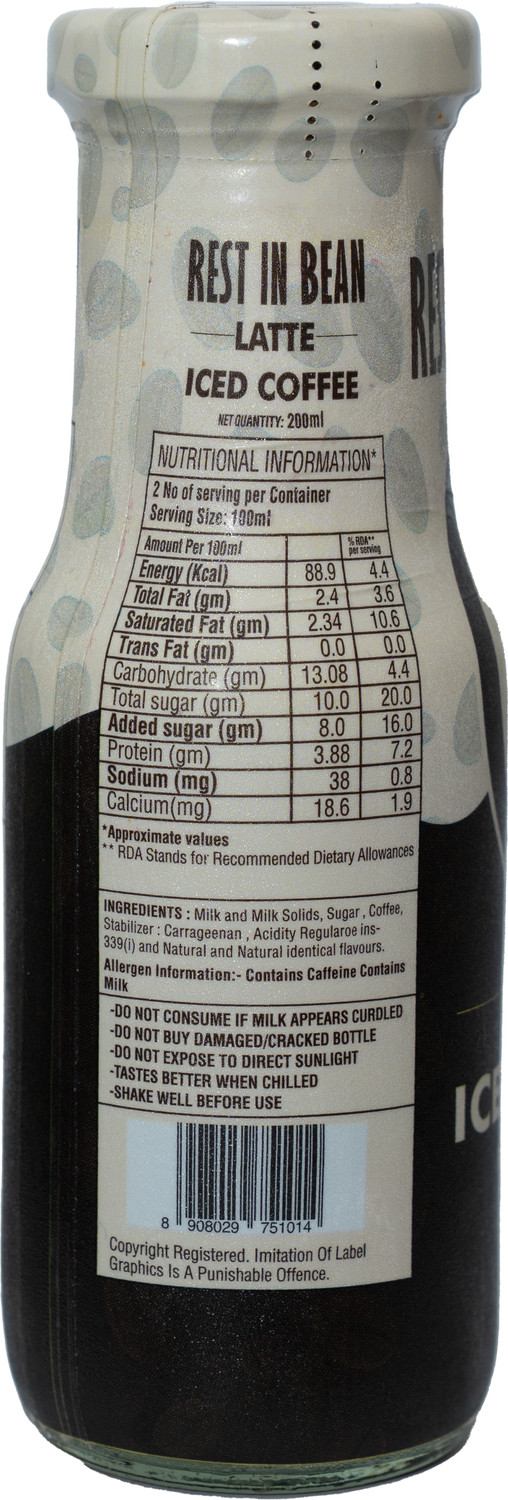 Image of Rest In Bean Latte Iced Coffee Cold Brew Coffee