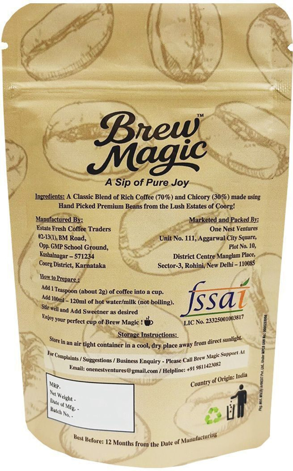 Image of Brew Magic Classic Blend Instant Coffee Powder | Bold & Smooth | Rich Aroma Instant Coffee