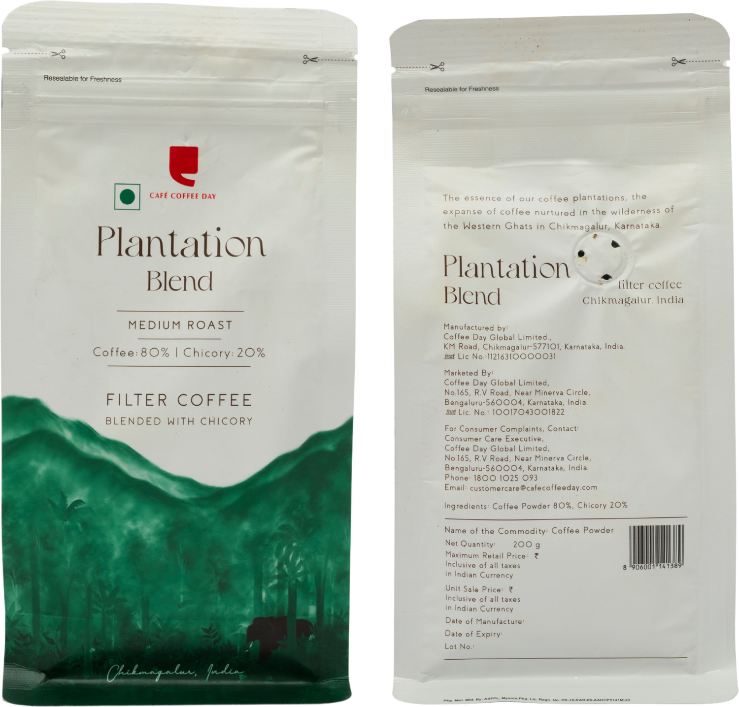 Image of Cafe Coffee Day Plantation Blend 80% Coffee & 20% Chicory Filter Coffee Roast & Ground Coffee