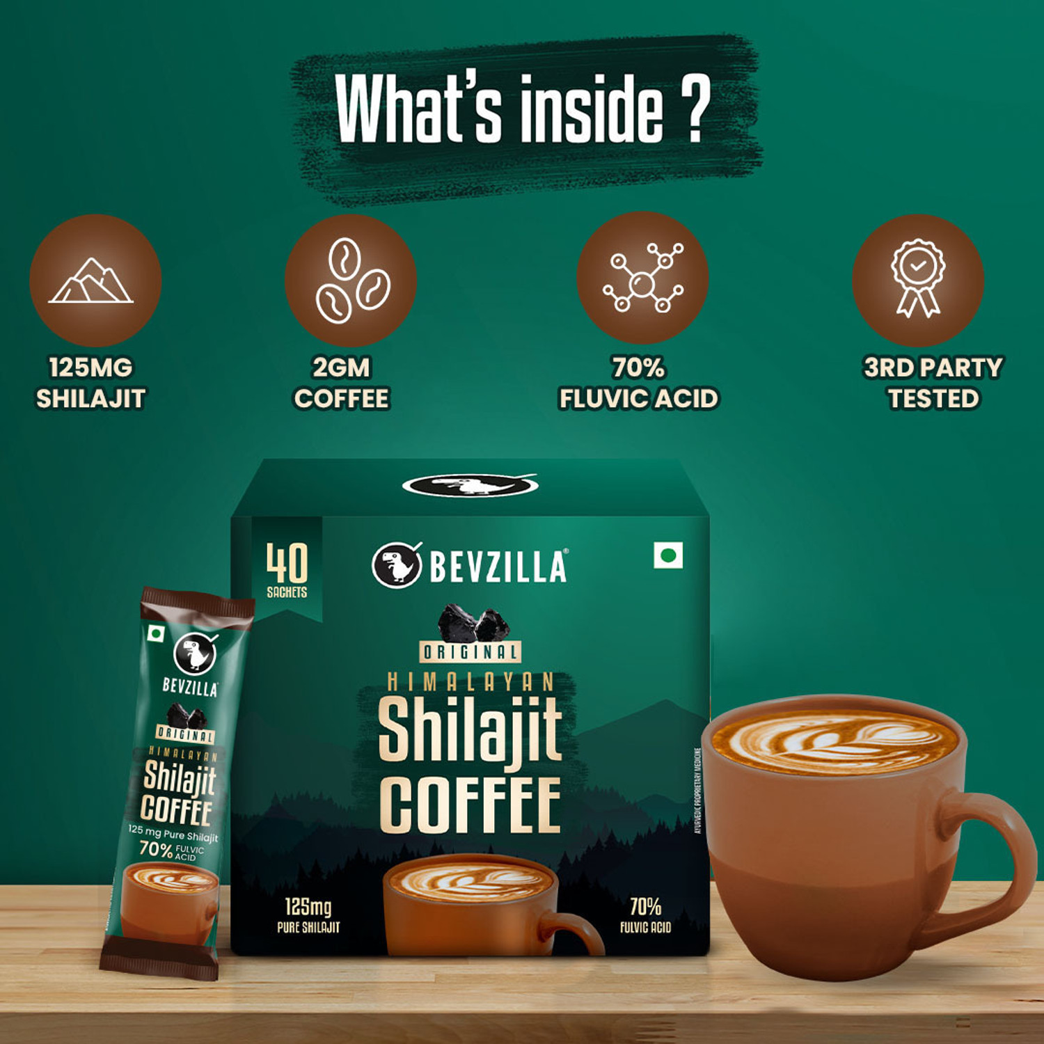 Image of Bevzilla Himalayan Shilajit Coffee With Eco Friendly Coffee Tumbler | Coffee Husk