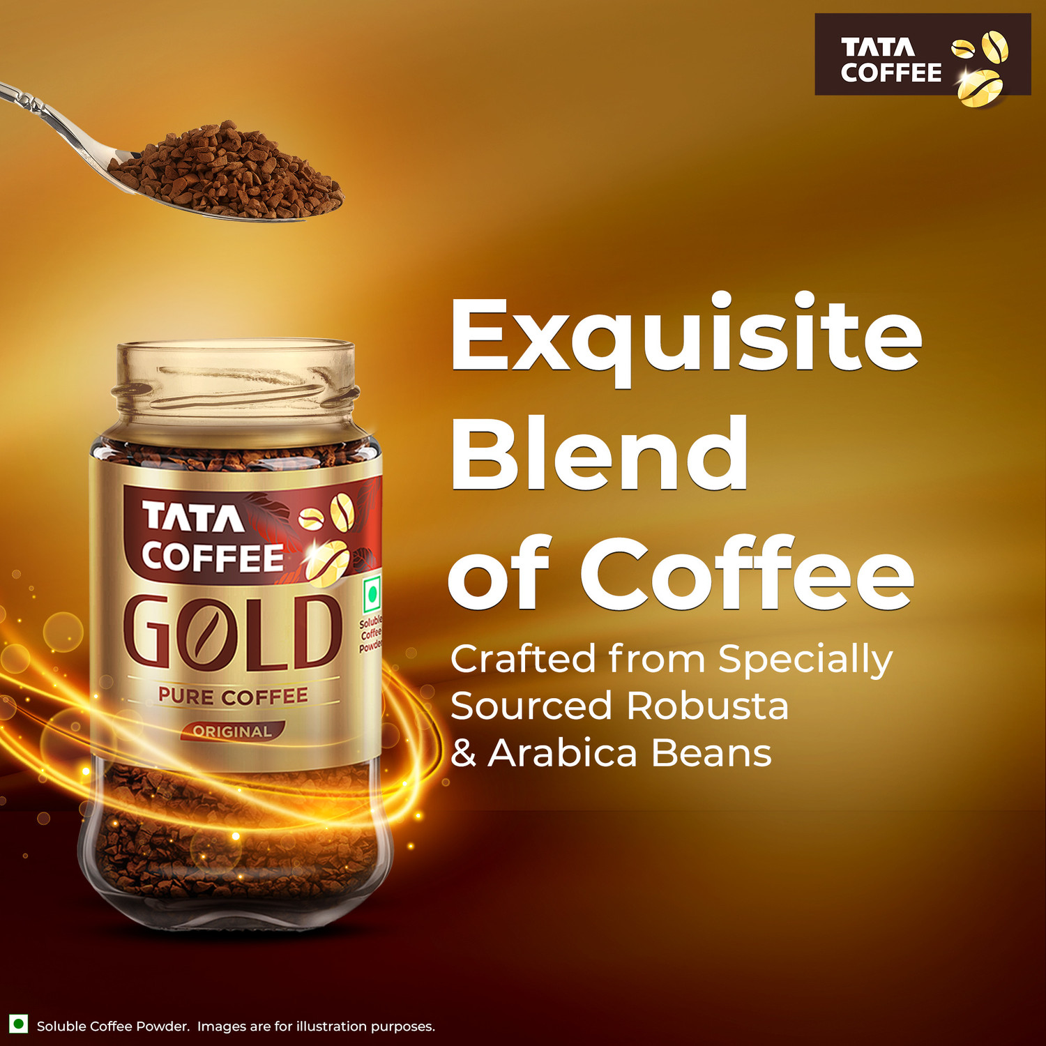 Image of Tata Coffee Gold Instant Coffee (50 g, Pure Flavoured)