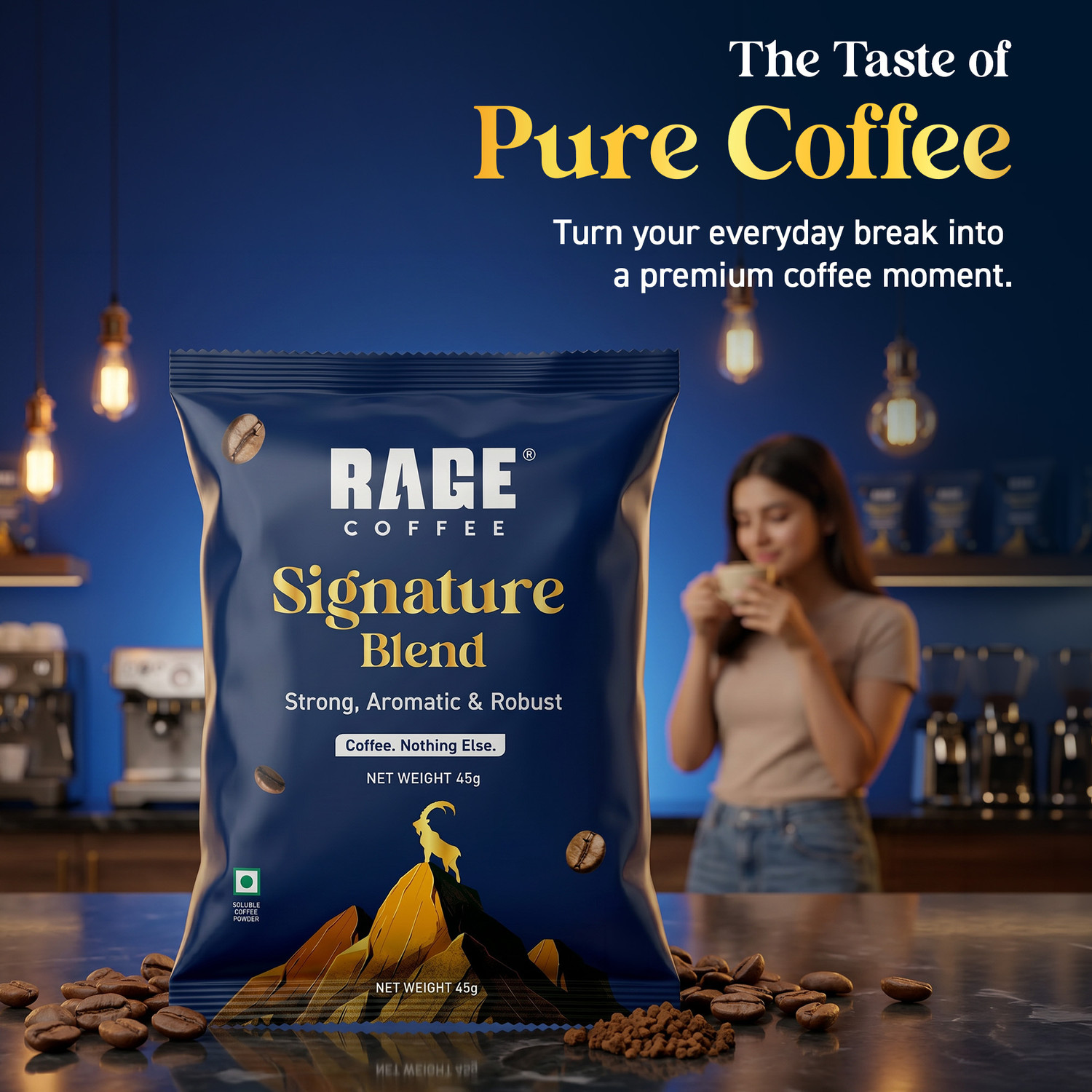 Image of RAGE Signature Blend Instant Coffee | Strong, Aromatic & Robust | Instant Coffee