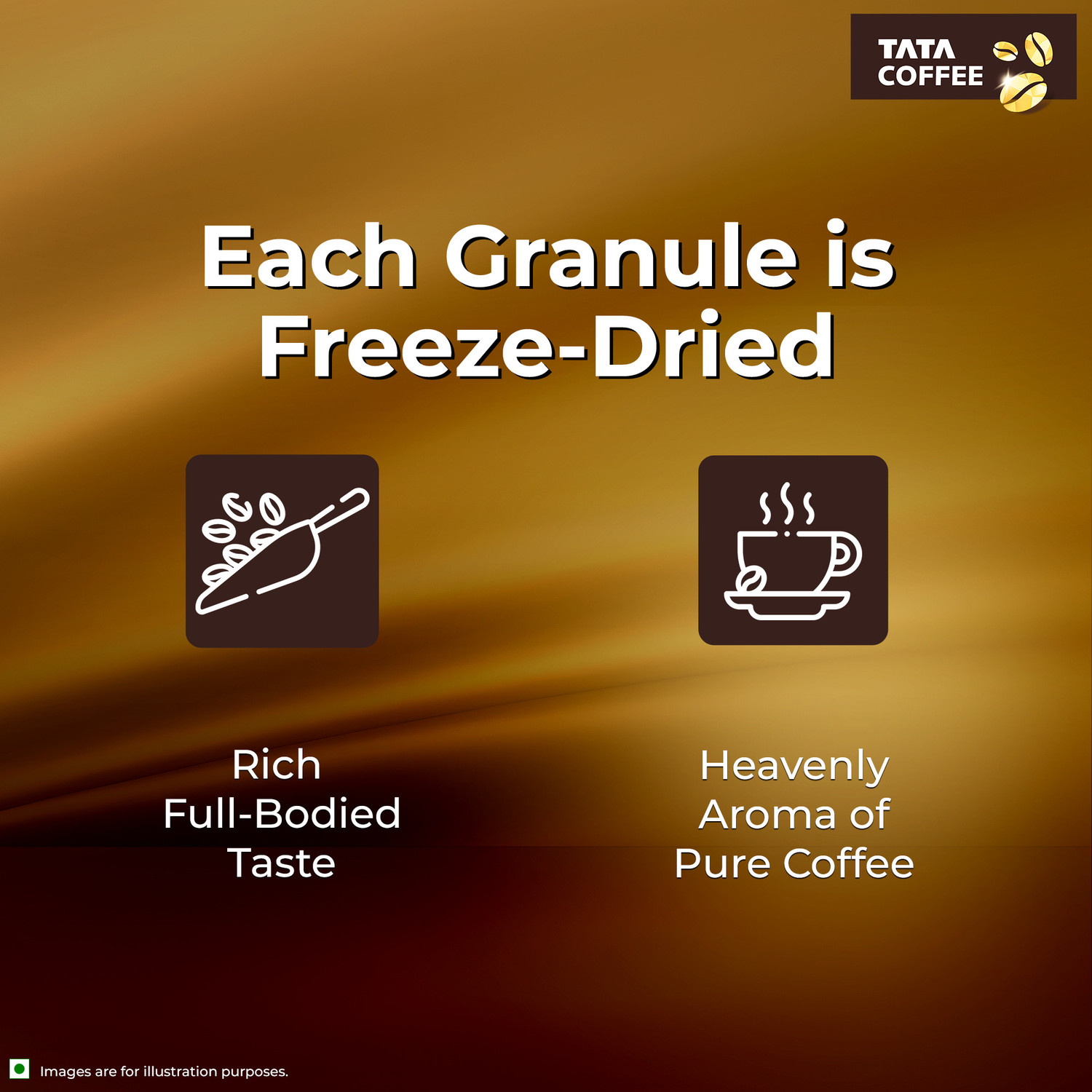 Image of Tata Coffee Gold Instant Coffee (50 g, Pure Flavoured)