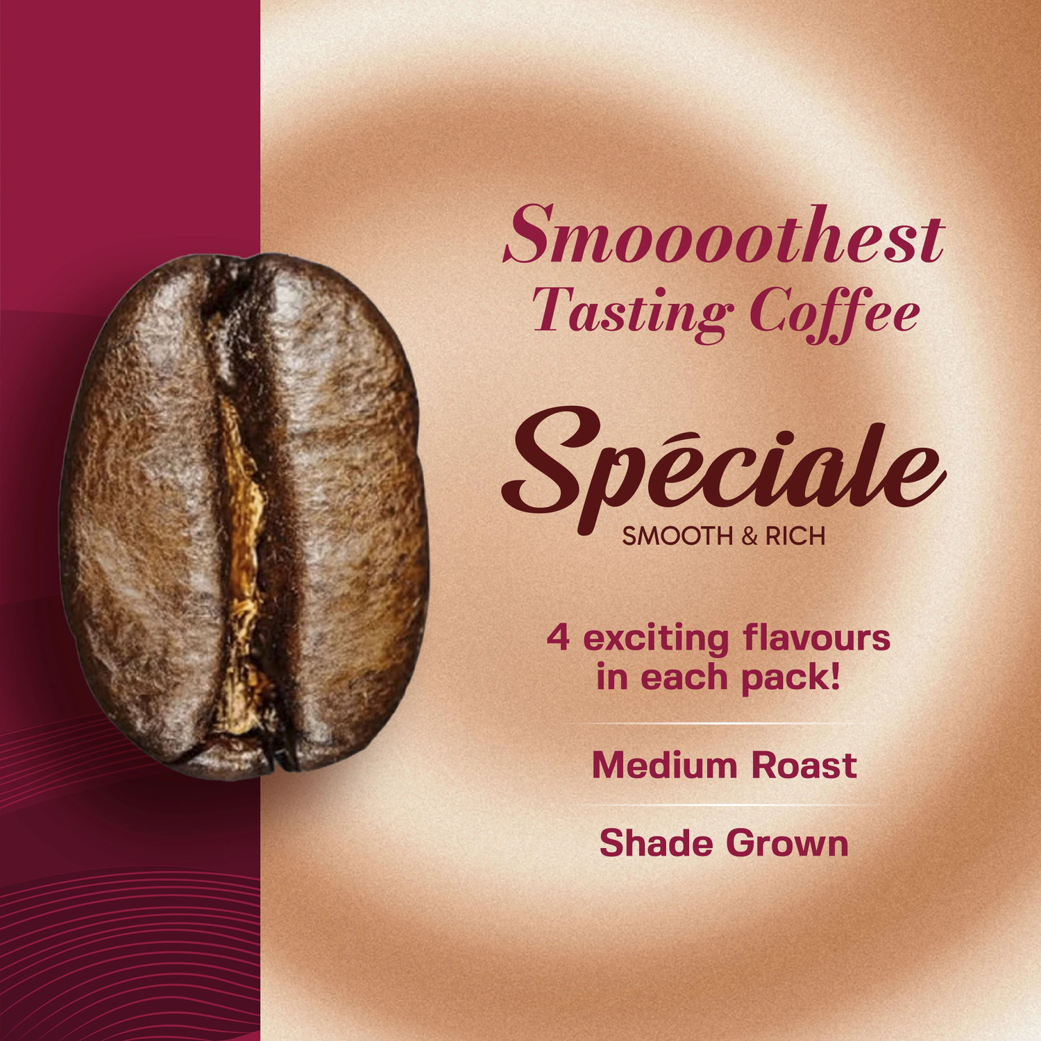 Image of Continental Speciale 96 Coffee Sachets | 4 Flavours - Hazelnut, Vanilla, Mocha, Caramel Instant Coffee