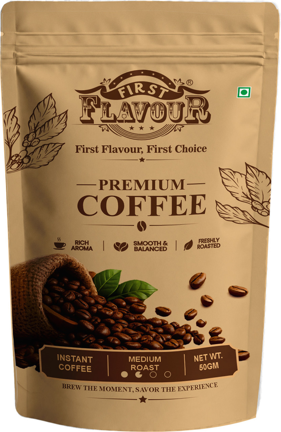 Image of FIRST FLAVOUR Premium Instant Coffee Powder|Rich Aroma & Bold Flavour|Hot & Cold Instant Coffee