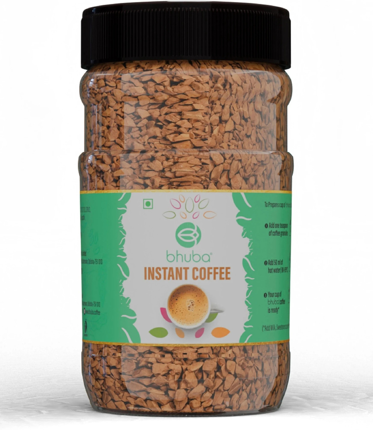 Image of Bhuba Freeze Dried 100% Pure Instant Coffee Powder Glass Jar Instant Coffee