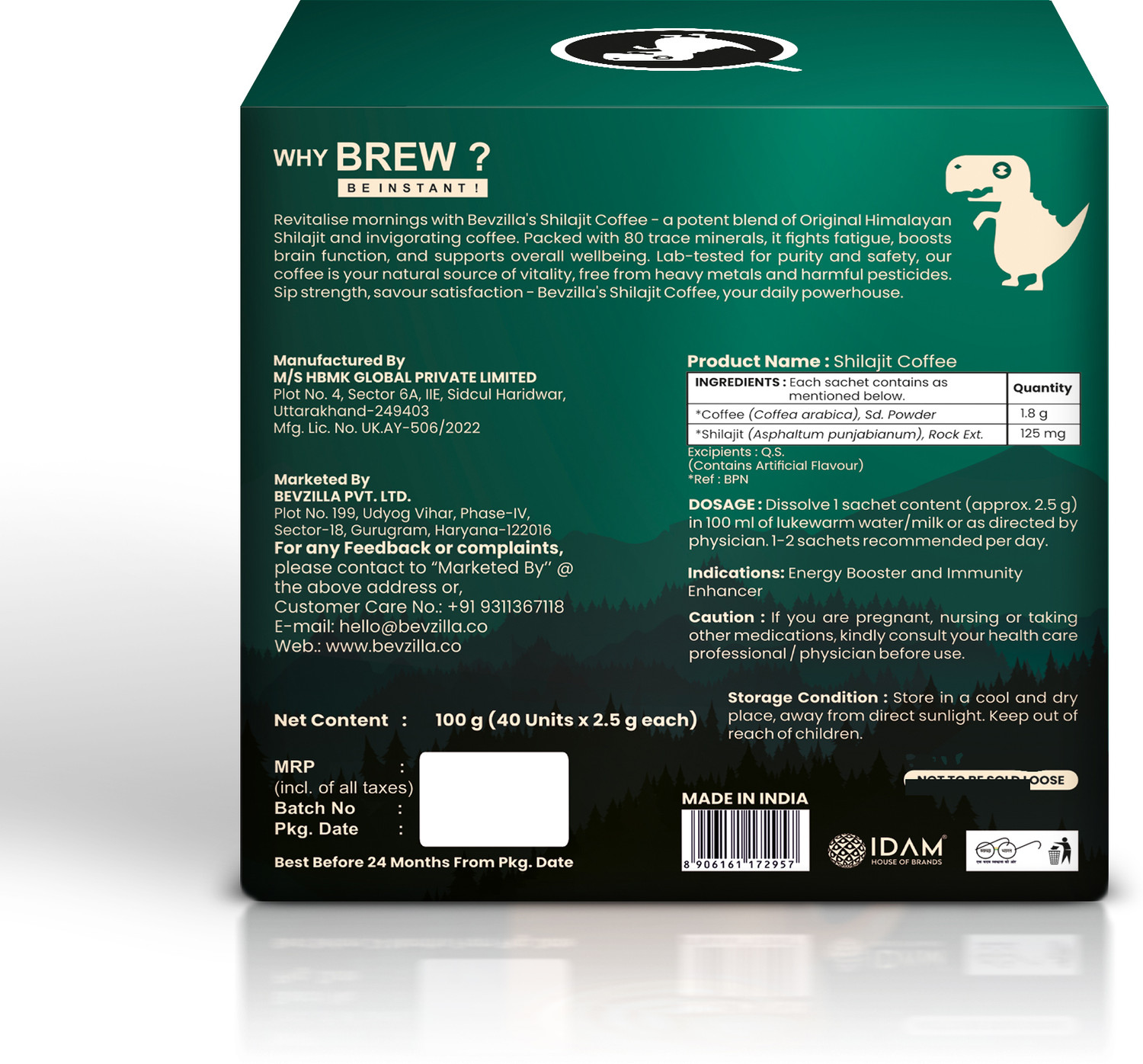 Image of Bevzilla Himalayan Shilajit Coffee With Eco Friendly Coffee Tumbler | Coffee Husk