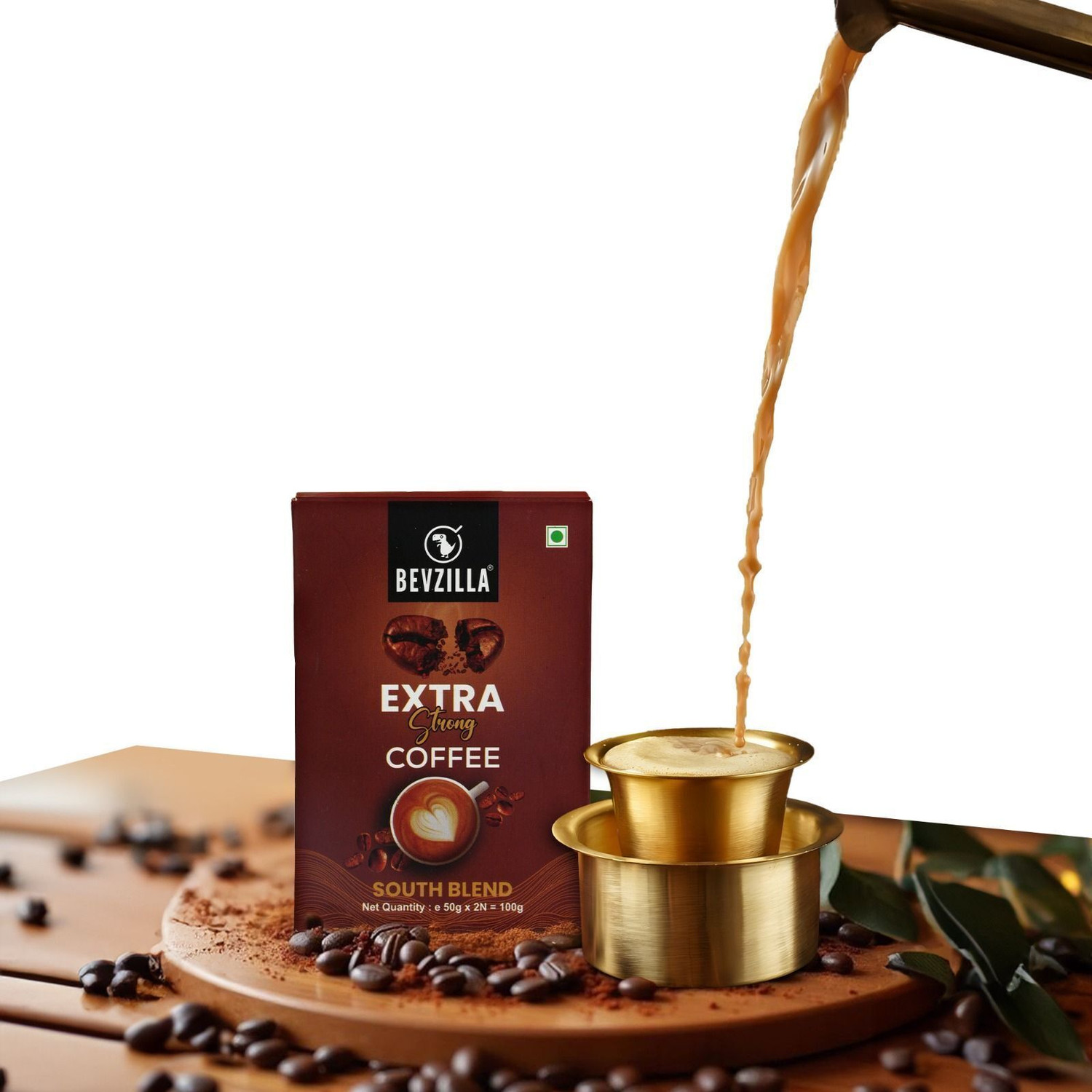 Image of Bevzilla Instant Filter Coffee Powder-South Blend | 70% Coffee,30% Chicory | Extra Strong Instant Coffee