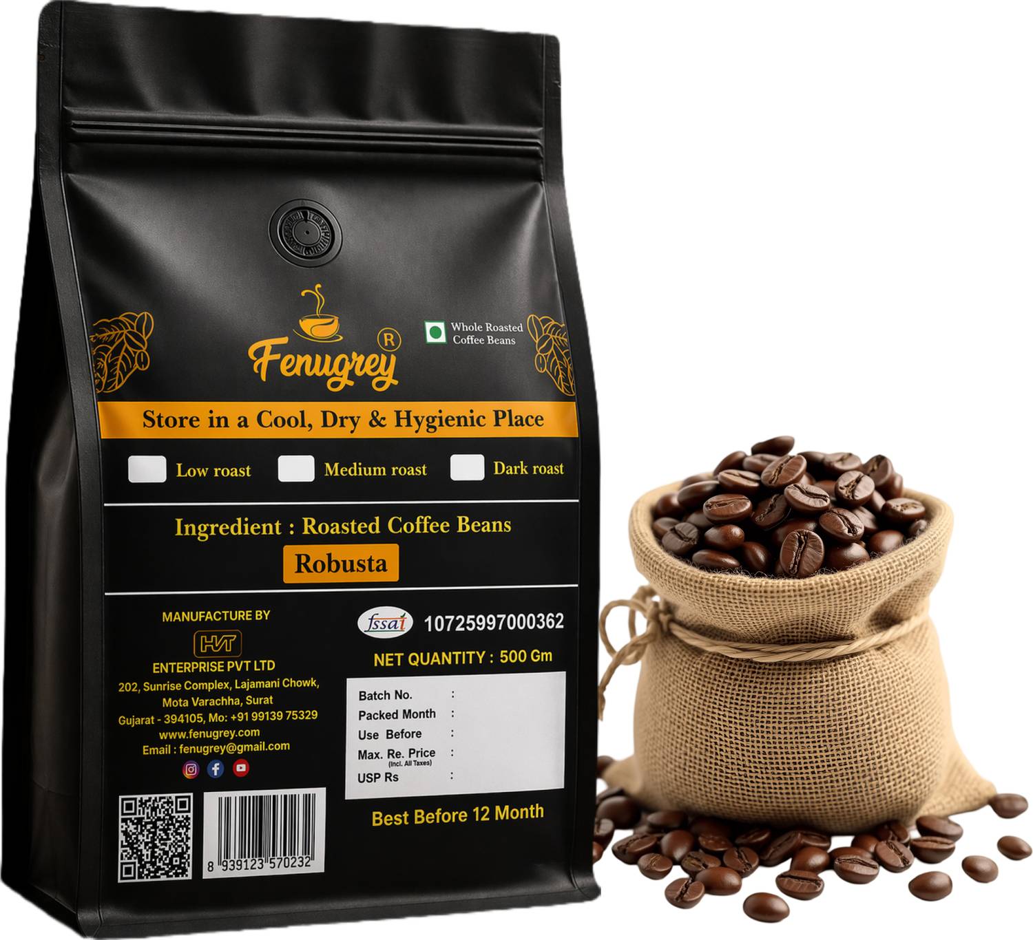 Fenugrey 100% Robusta Beans AAA Coffee - Image 3