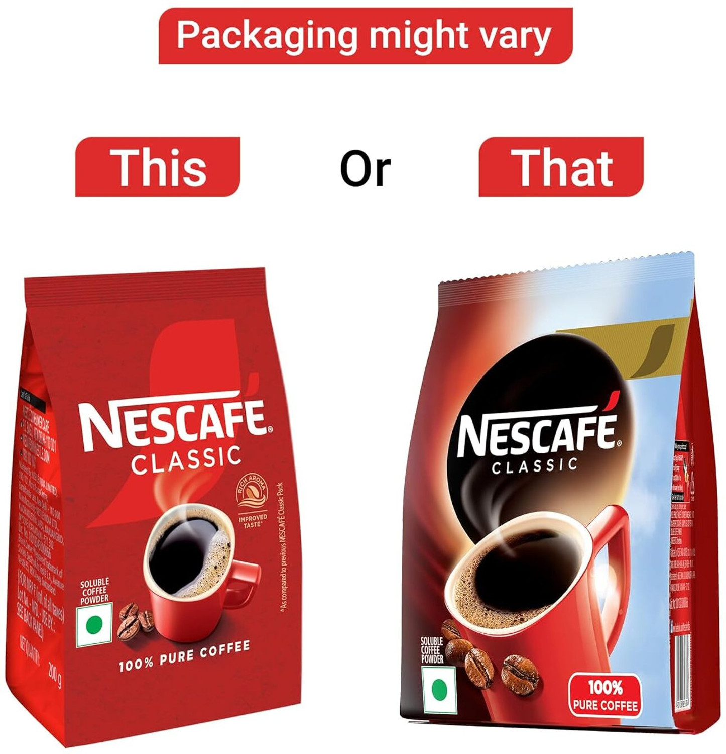 Image of Nescafe Classic Instant Coffee Powder | 100% Pure Coffee | 200g Pouch Instant Coffee