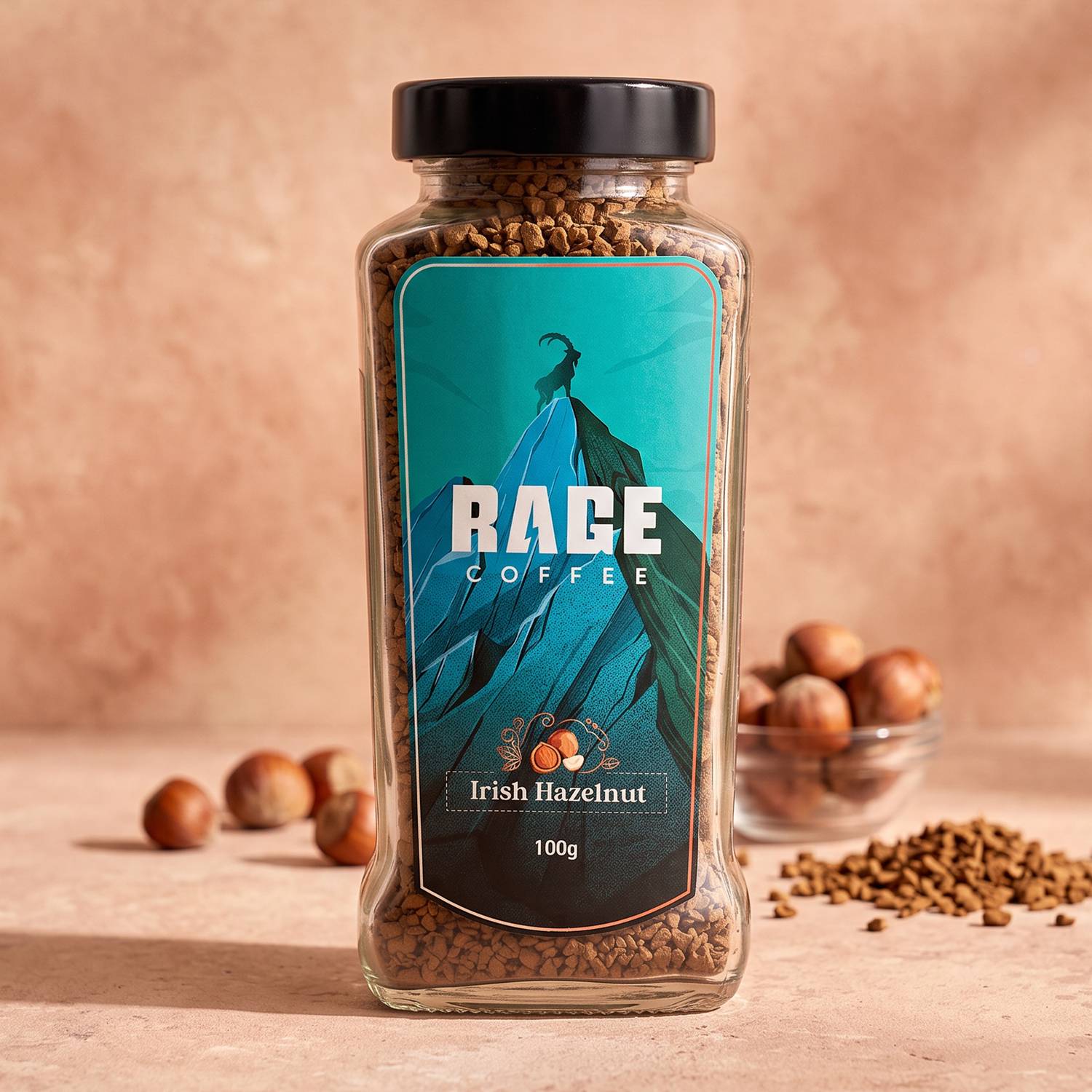 RAGE Irish Hazelnut Flavour Instant Coffee