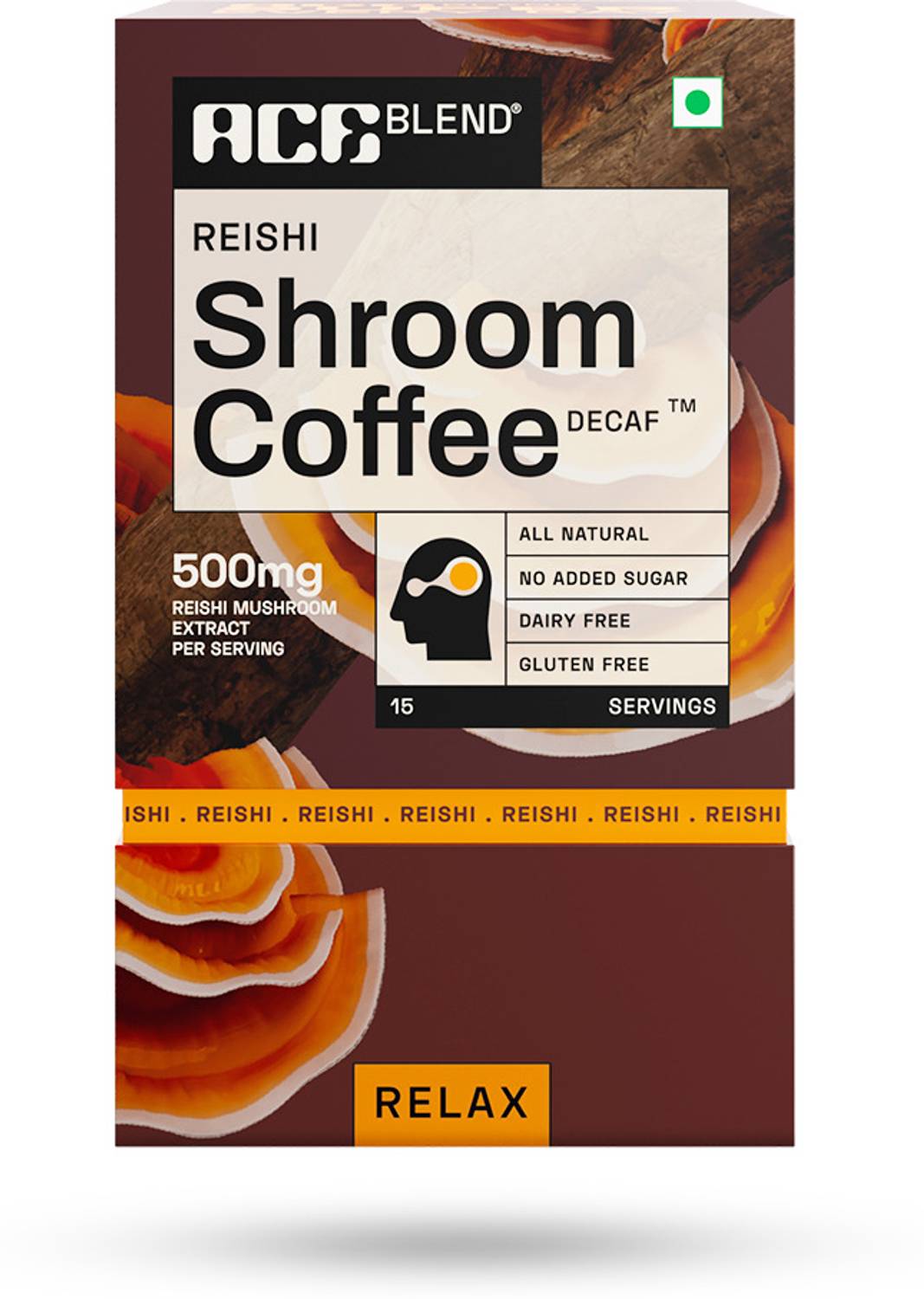 Ace Blend Reishi SHROOM COFFEE Decaf Mushroom Coffee KSM 66