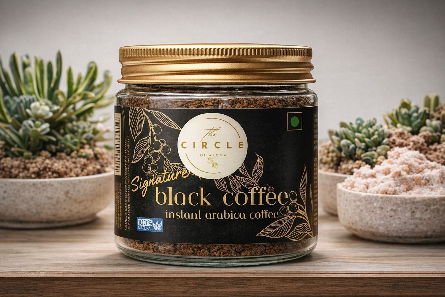 Image of The Circle Of Aroma Signature Black Instant Coffee|Arabica|Rich & Smooth Taste|No Chicory|50 gram Instant Coffee