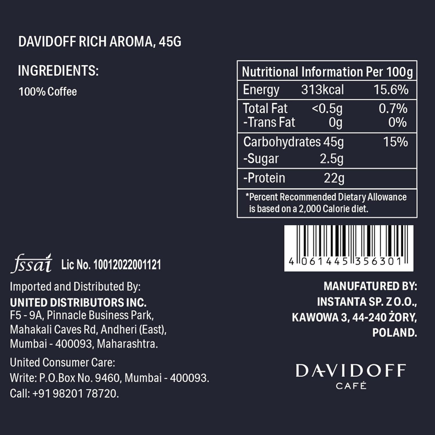 Image of Davidoff Rich Aroma 10 /12 Intensity, 100% Arabica Instant Coffee