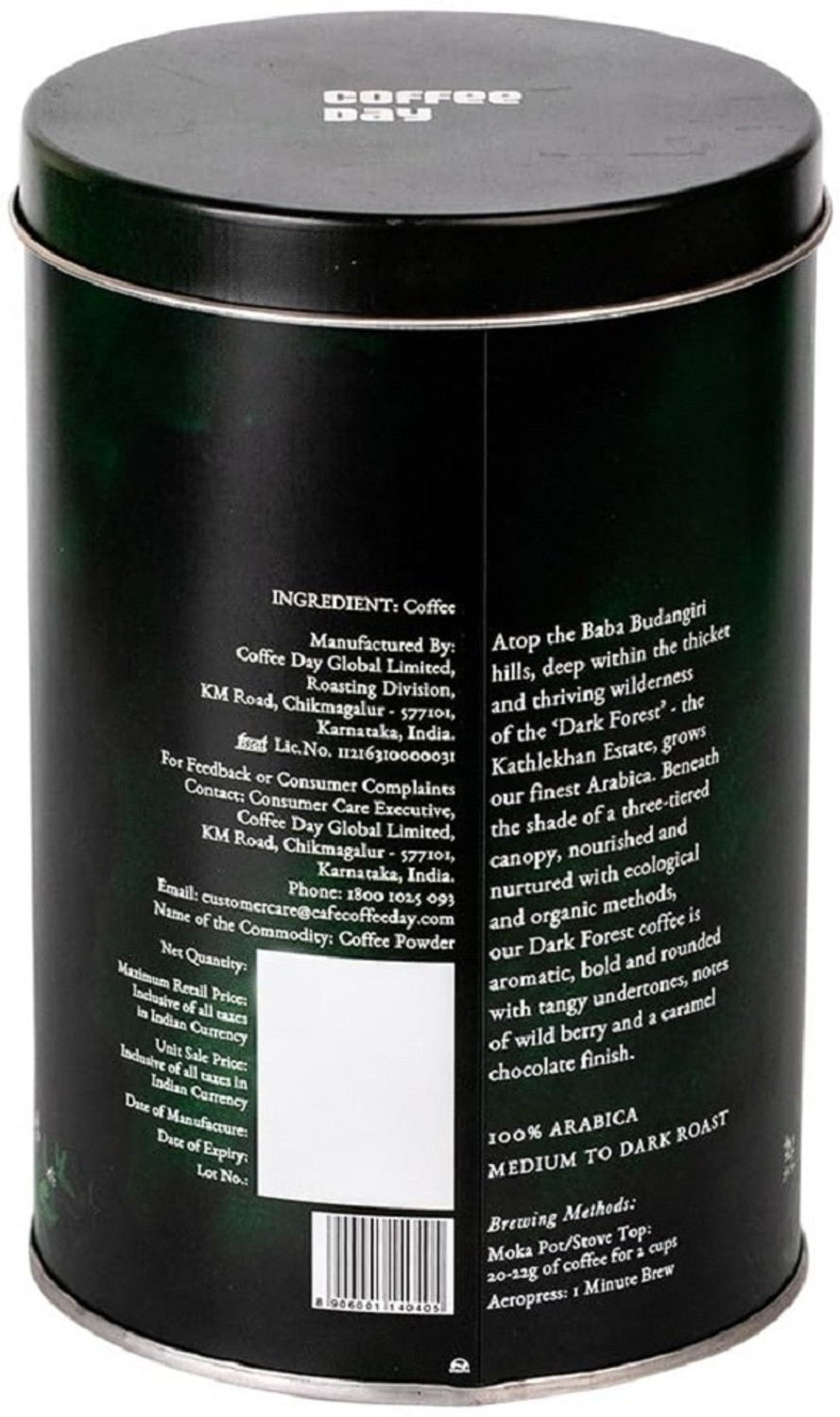 Image of Cafe Coffee Day Dark Forest Coffee Tins Roast & Ground Coffee | 200 grams Roast & Ground Coffee
