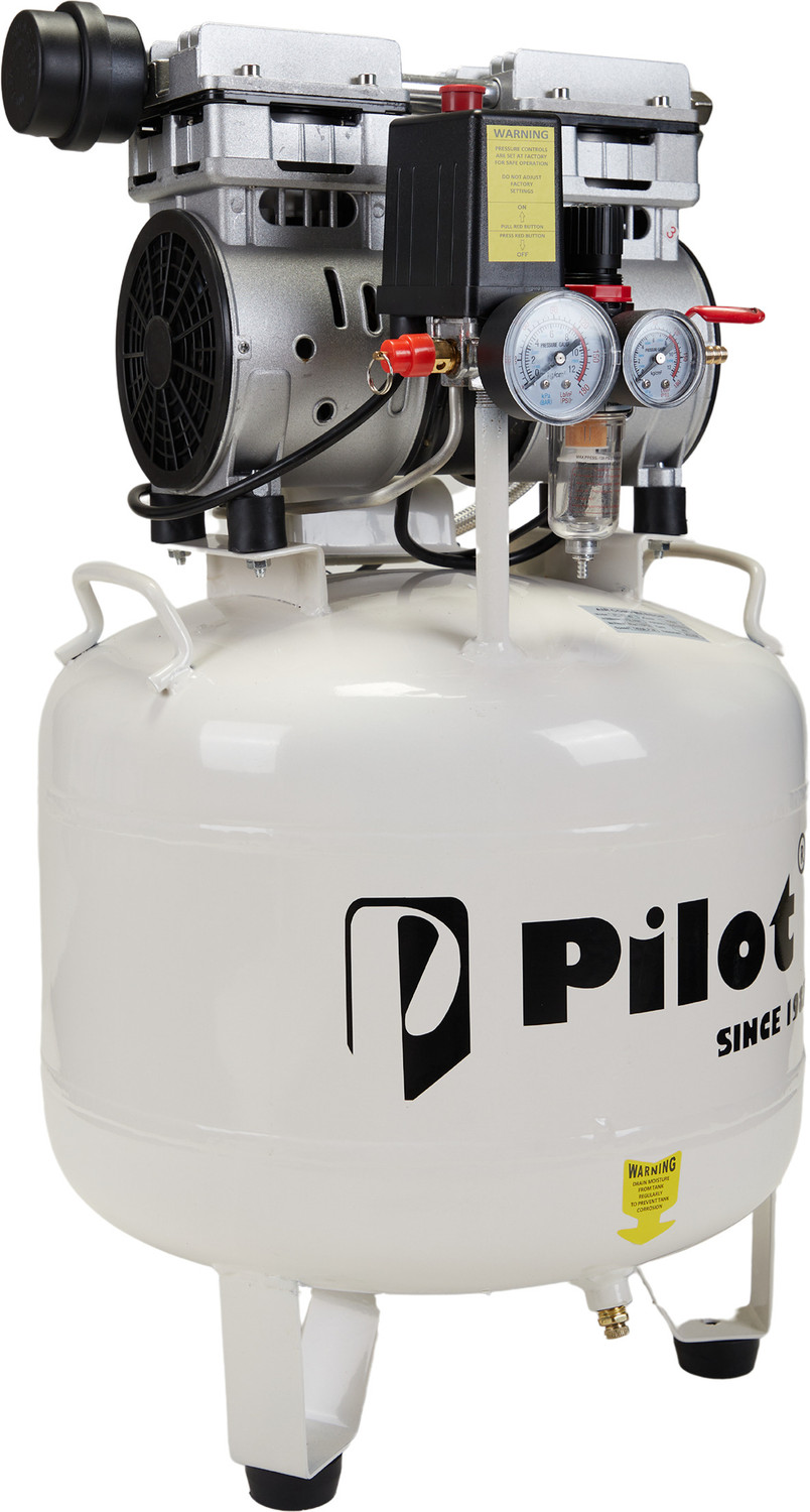 Image of Pilot 750 Watt Oil Free Silent Air Compressor,40L Tank,Copper Motor, Dentists /Home Use Coil Spring Compressor