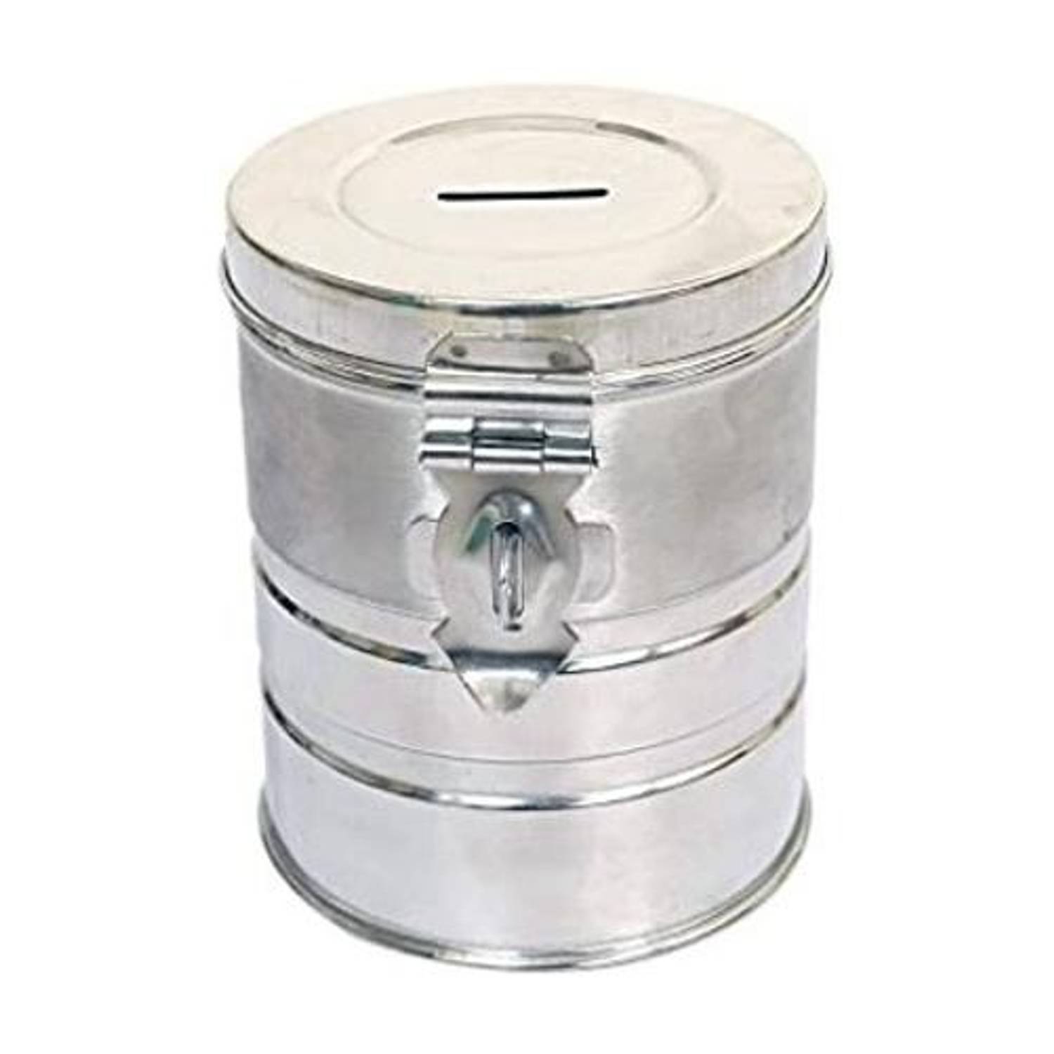 Altron 14Cm Piggy Bank 100% Stainless Steel Round Shape Coin Box Piggy Bank |Big Size Coin Bank