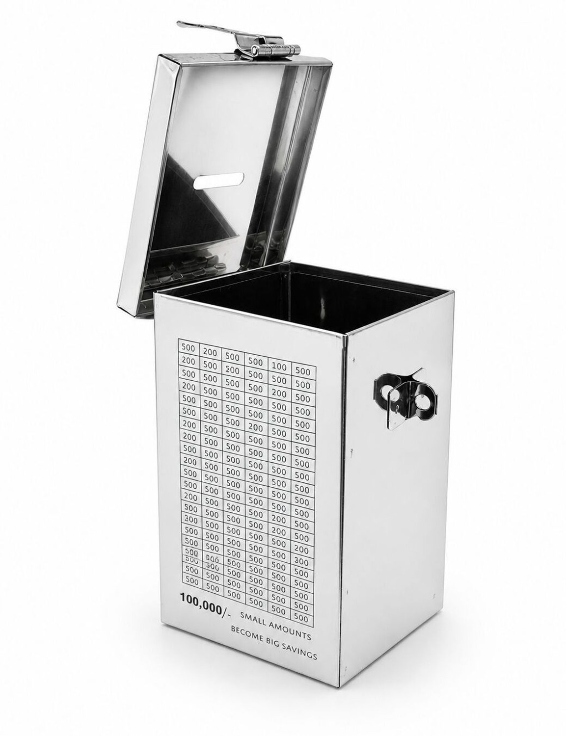 Image of KOKOLINE Money Saving Box 100000 Rupees Saving Challenge Box Coin Bank Coin Bank (Silver)