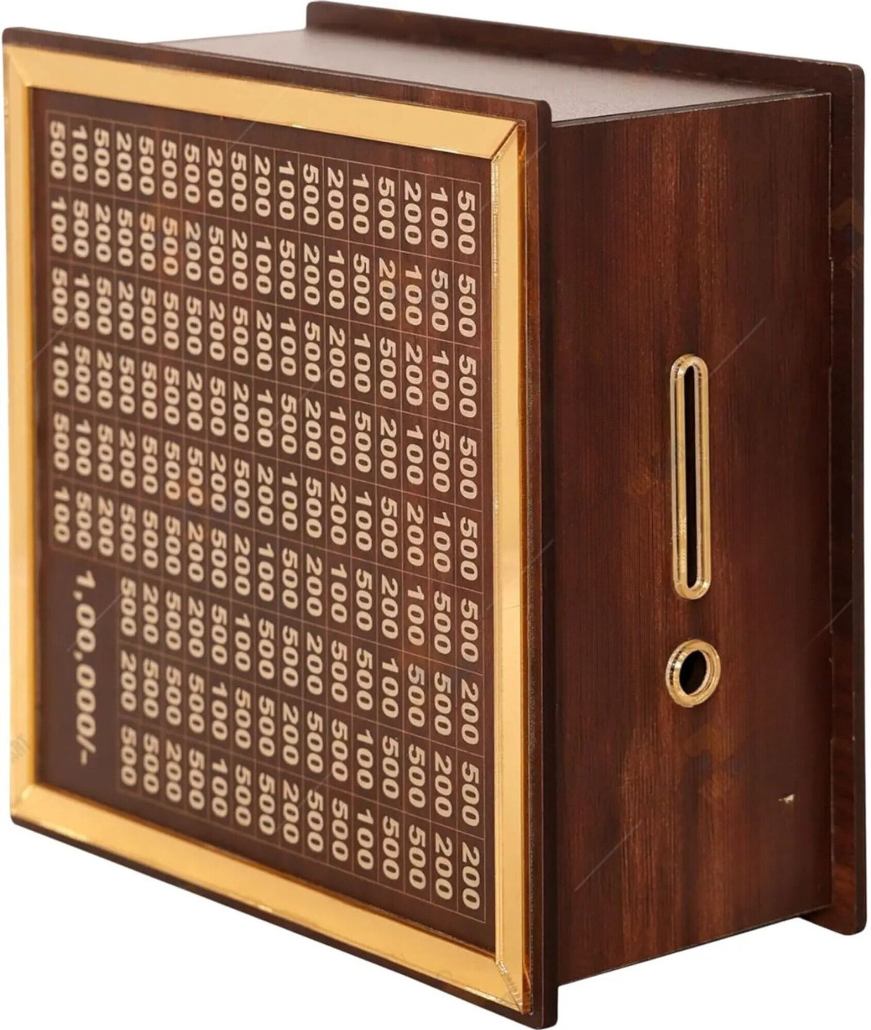 Image of Kindly Money Saving Box 100000 Rupees Saving Challenge Box | Wooden Money Saver Box Coin Bank