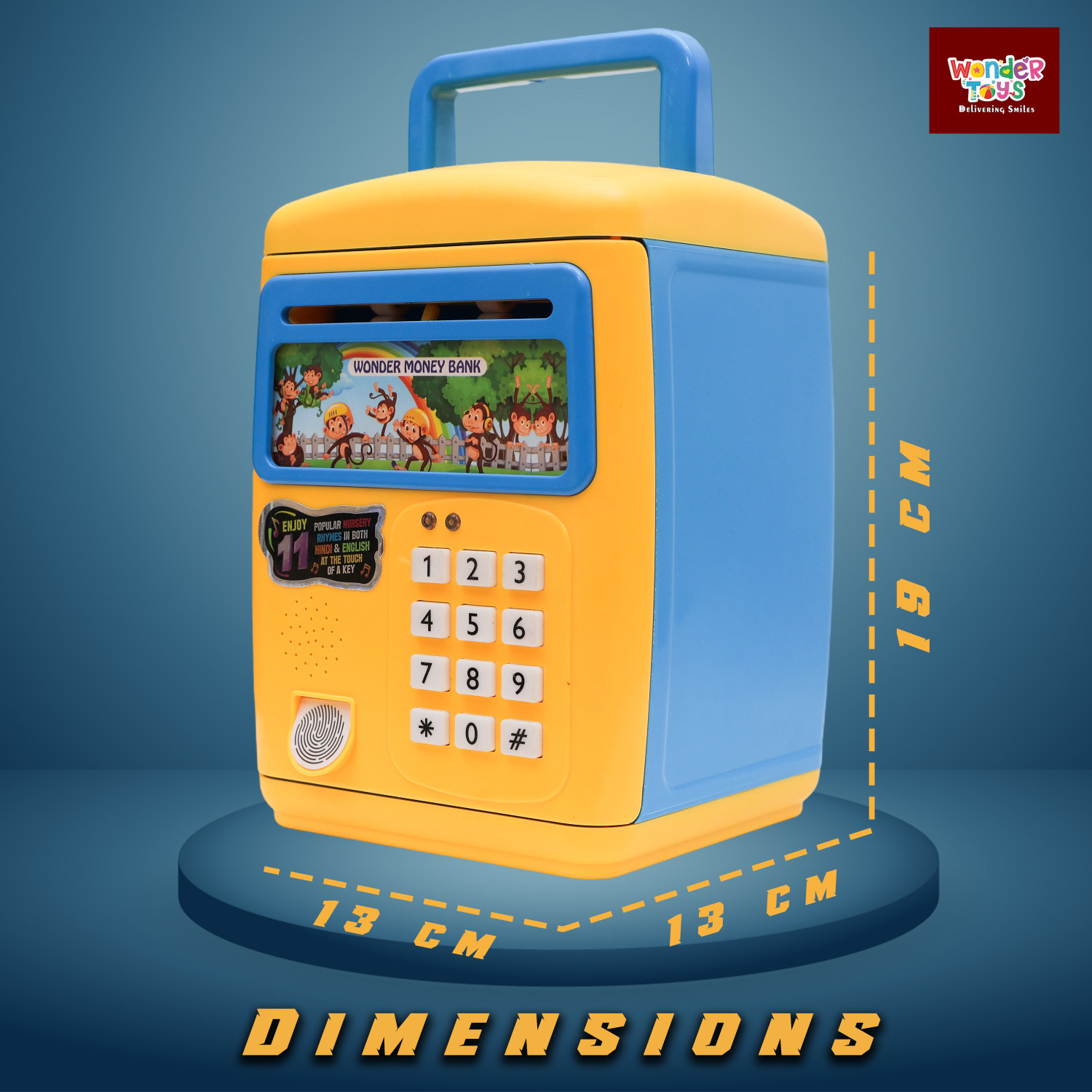 Image of Wonder ATM Money Bank for Kids with Fingerprint Lock | Piggy Bank with Sound & Music Coin Bank