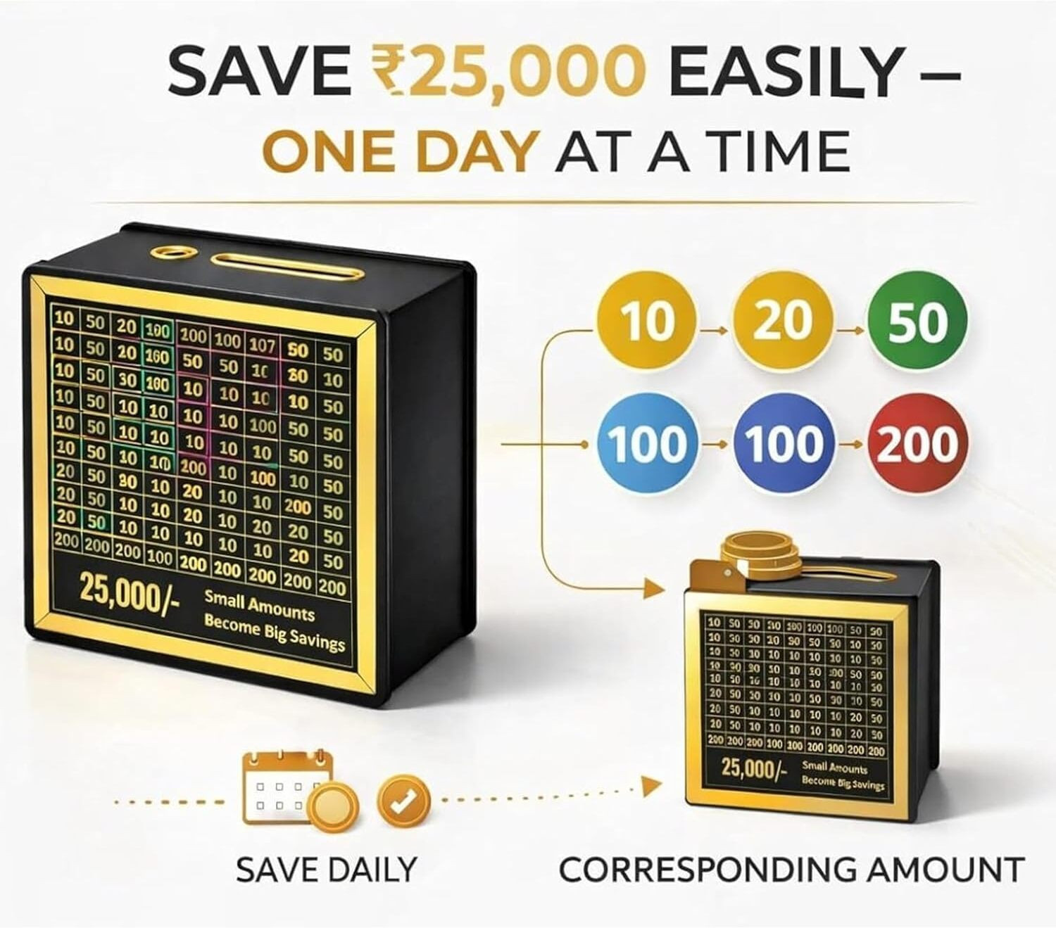 Image of kankot 25k money saving box, small amount become big saving (25000) Coin Bank