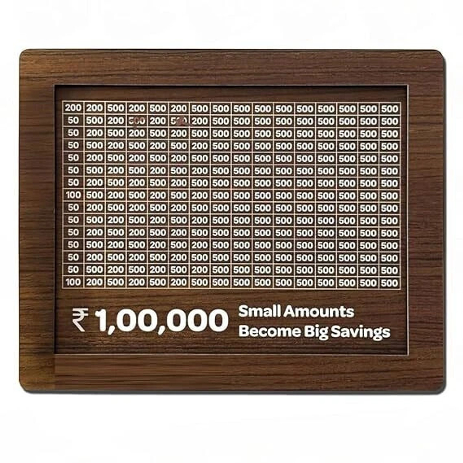 Image of 9BR 1 Lakh Savings Tracker | Money Saving Goal Board | Small Amounts, Big Savings Coin Bank