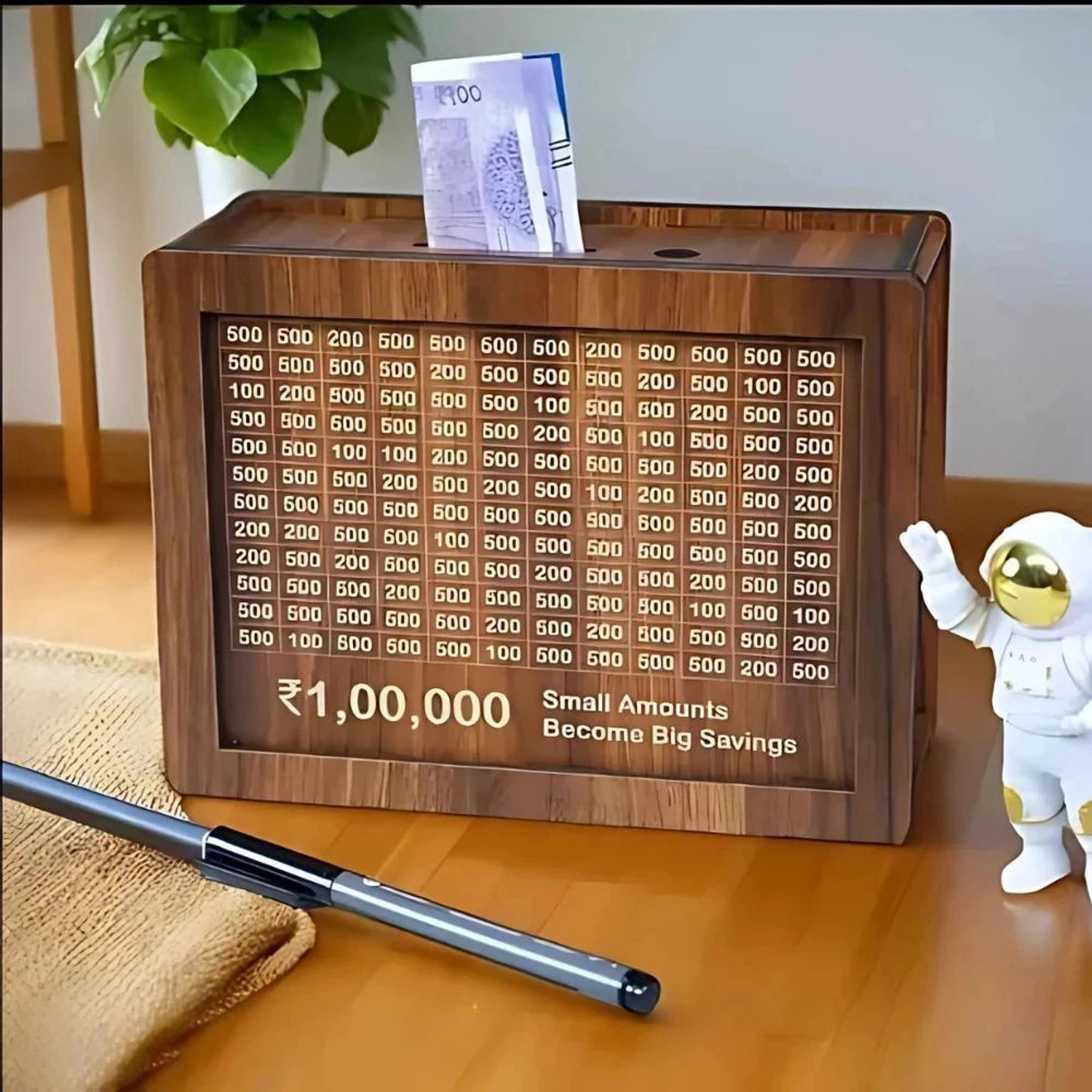 Image of GMD Wooden Money /Piggy Bank Box for Kids, Savings Box(1,00,000) Coin Bank Coin Bank