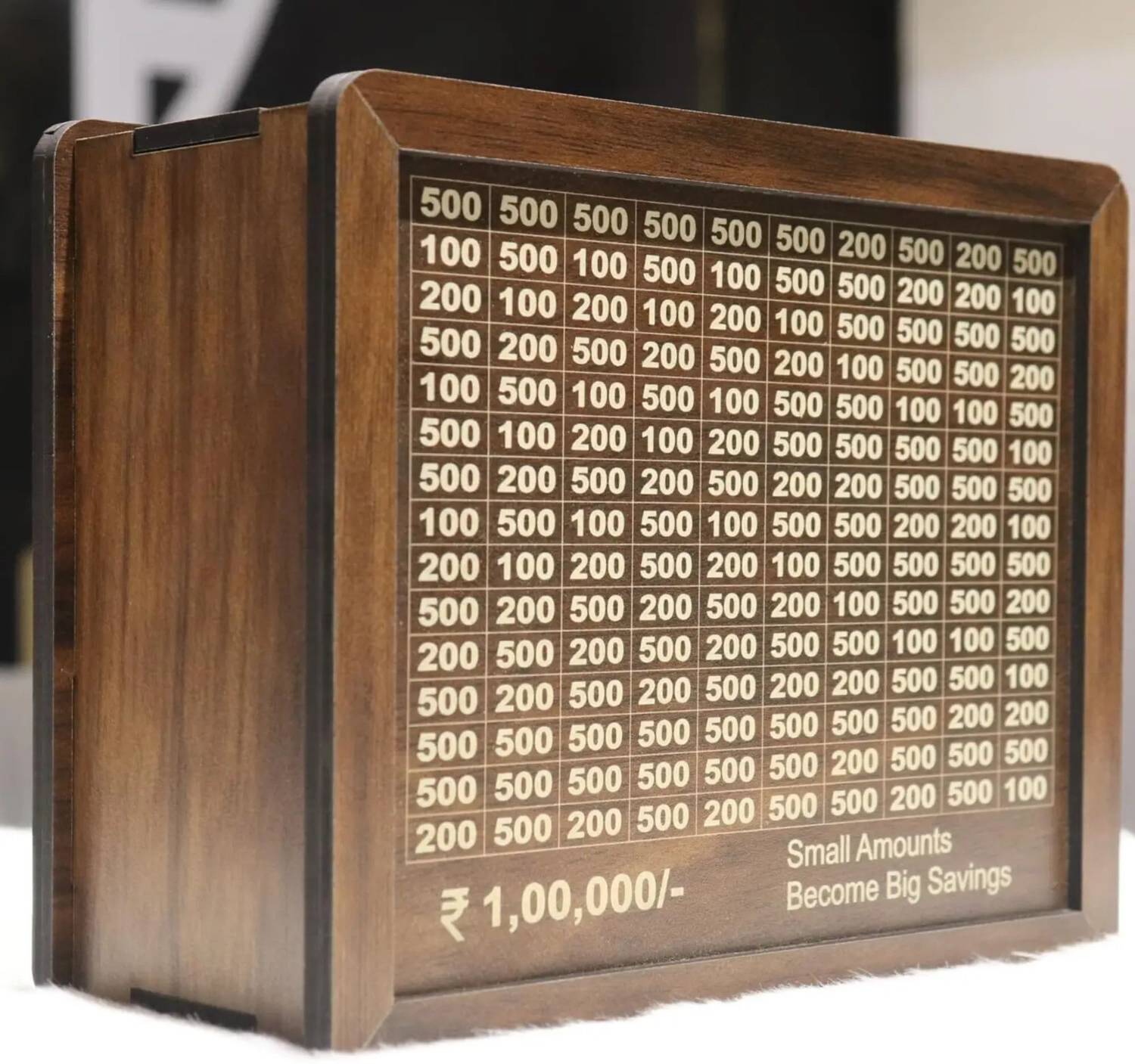 Kindly Wooden Money Saving Box | Cash Saver Money Box with Counting Target Coin Bank Co... at ₹100 (87% Off) – Flipkart