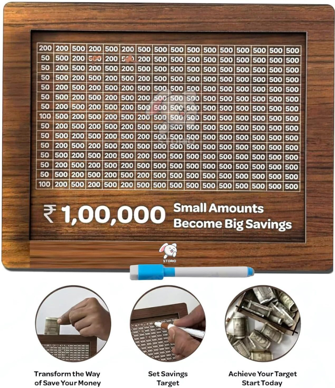 Image of GD Kraft Gullak Wooden Money Saver Box Wooden Money Bank 100000 Piggy Bank Coin Bank