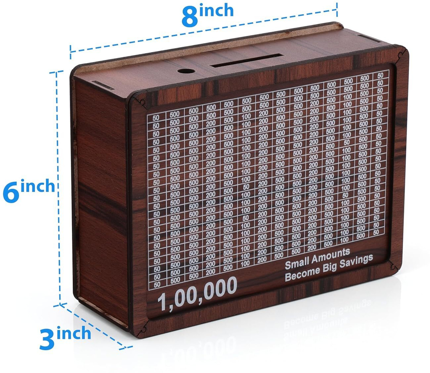 Image of 9BR 1 Lakh Savings Tracker | Money Saving Goal Board | Small Amounts, Big Savings Coin Bank