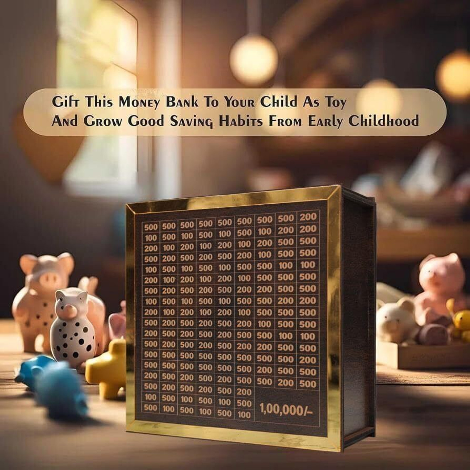 Image of BRIENZZO Premium 1 Lakh Money Saving Box for Daily Savings Challenge & Financial Goals Cash Box