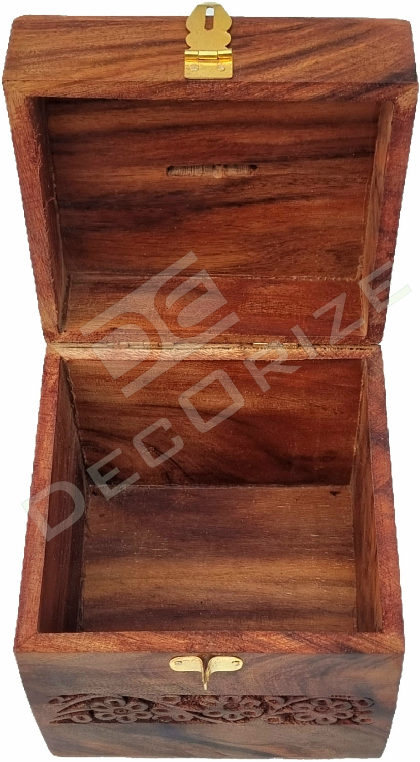 Image of Decorize Wooden Money Bank with Lock, Large Size Piggy Bank 5X5 Inch for Kids & Adults Coin Bank