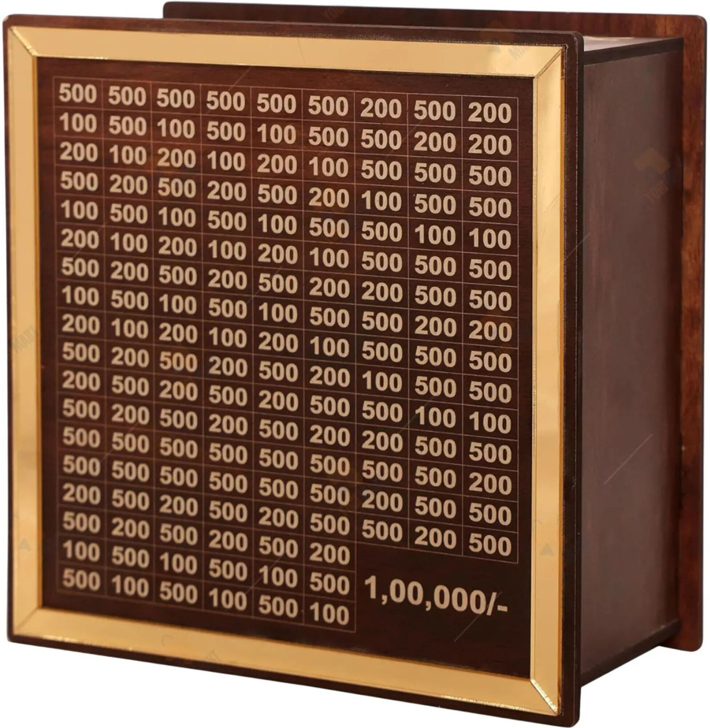 Image of Kindly Money Saving Box 100000 Rupees Saving Challenge Box | Wooden Money Saver Box Coin Bank