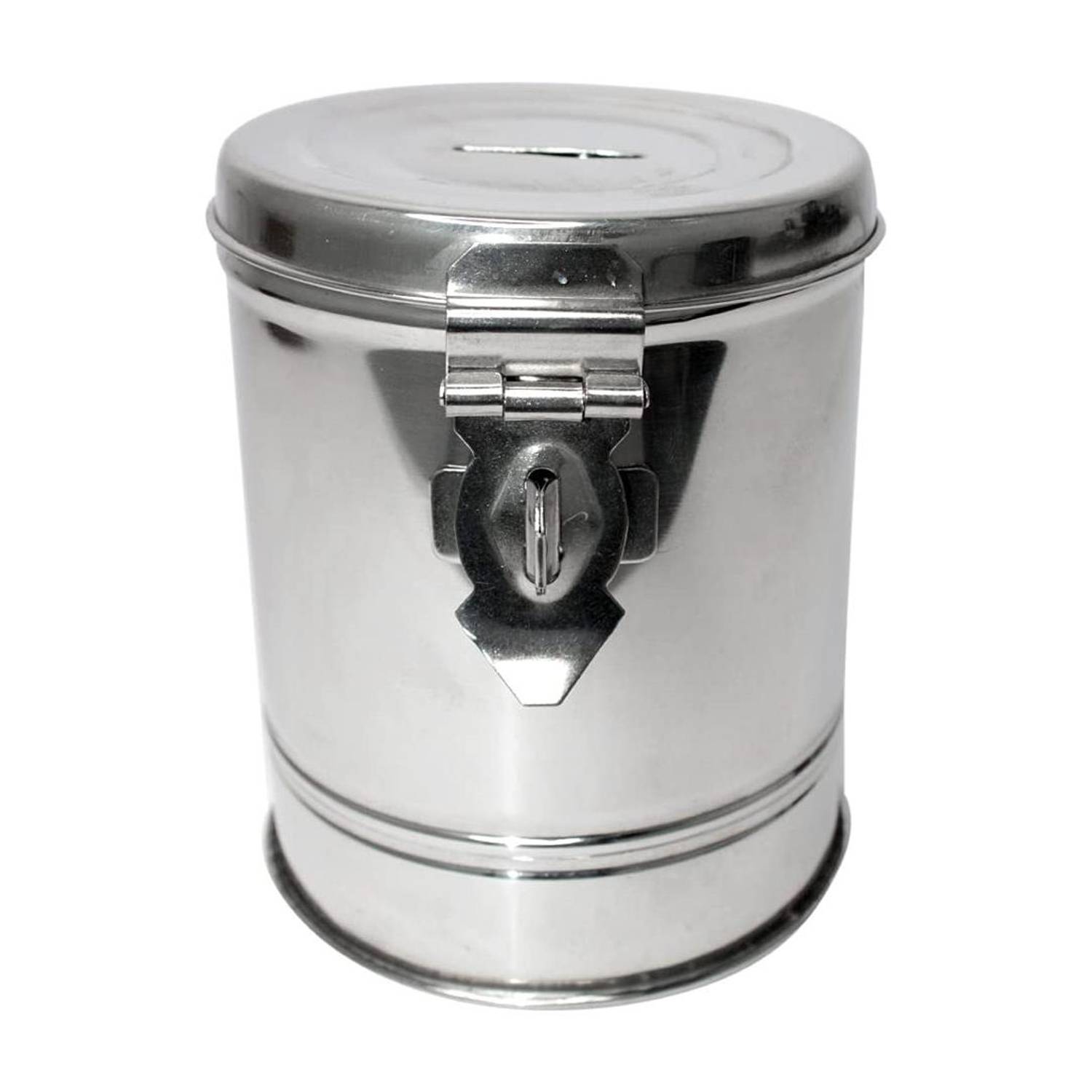 Altron Stainless Steel Round Money Bank Pack Of 1 Coin Bank
