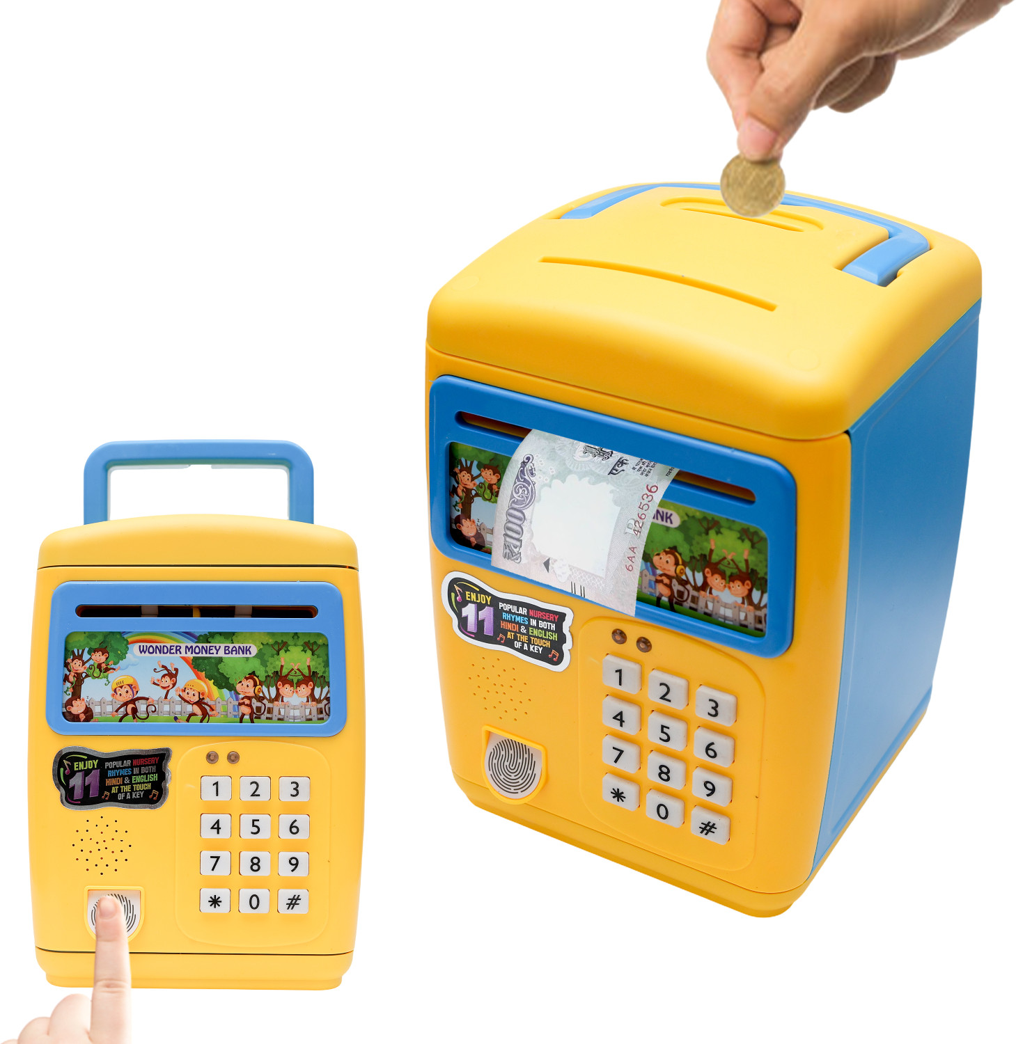 Image of Wonder ATM Money Bank for Kids with Fingerprint Lock | Piggy Bank with Sound & Music Coin Bank
