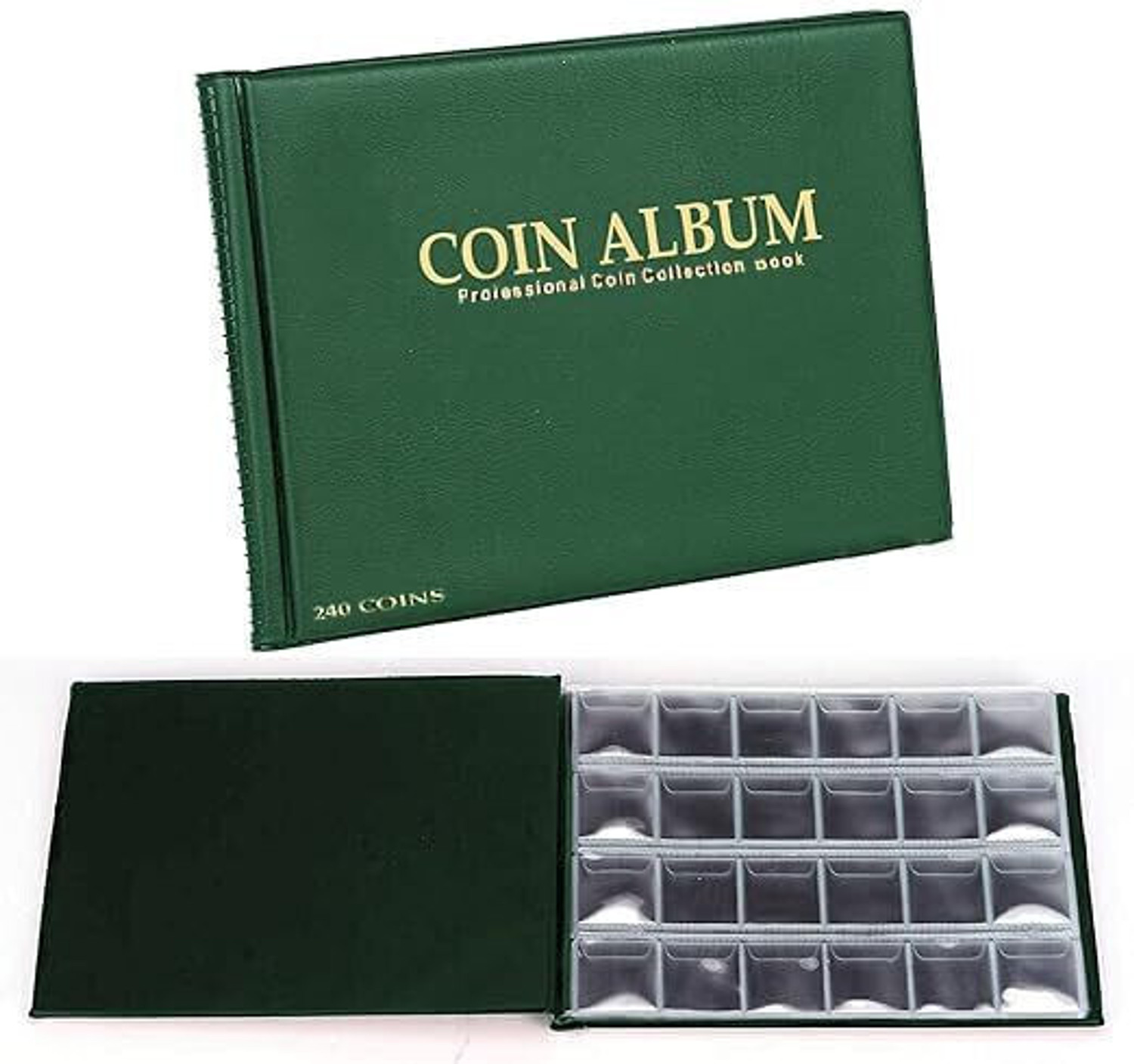 Image of AnXeon 240 Pockets Coin Holder Collection Coin Storage Album Book for Collectors Coin Bank