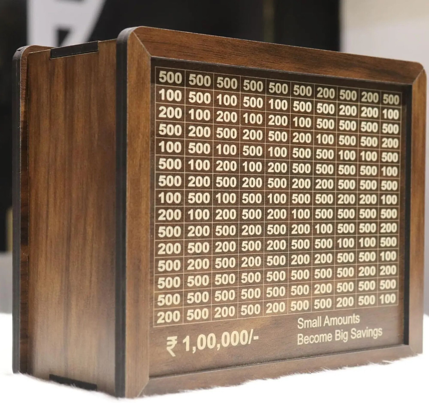 Image of GD Kraft Wooden Money Saving Box | Cash Saver Money Box with Counting Target Coin Bank Coin Bank