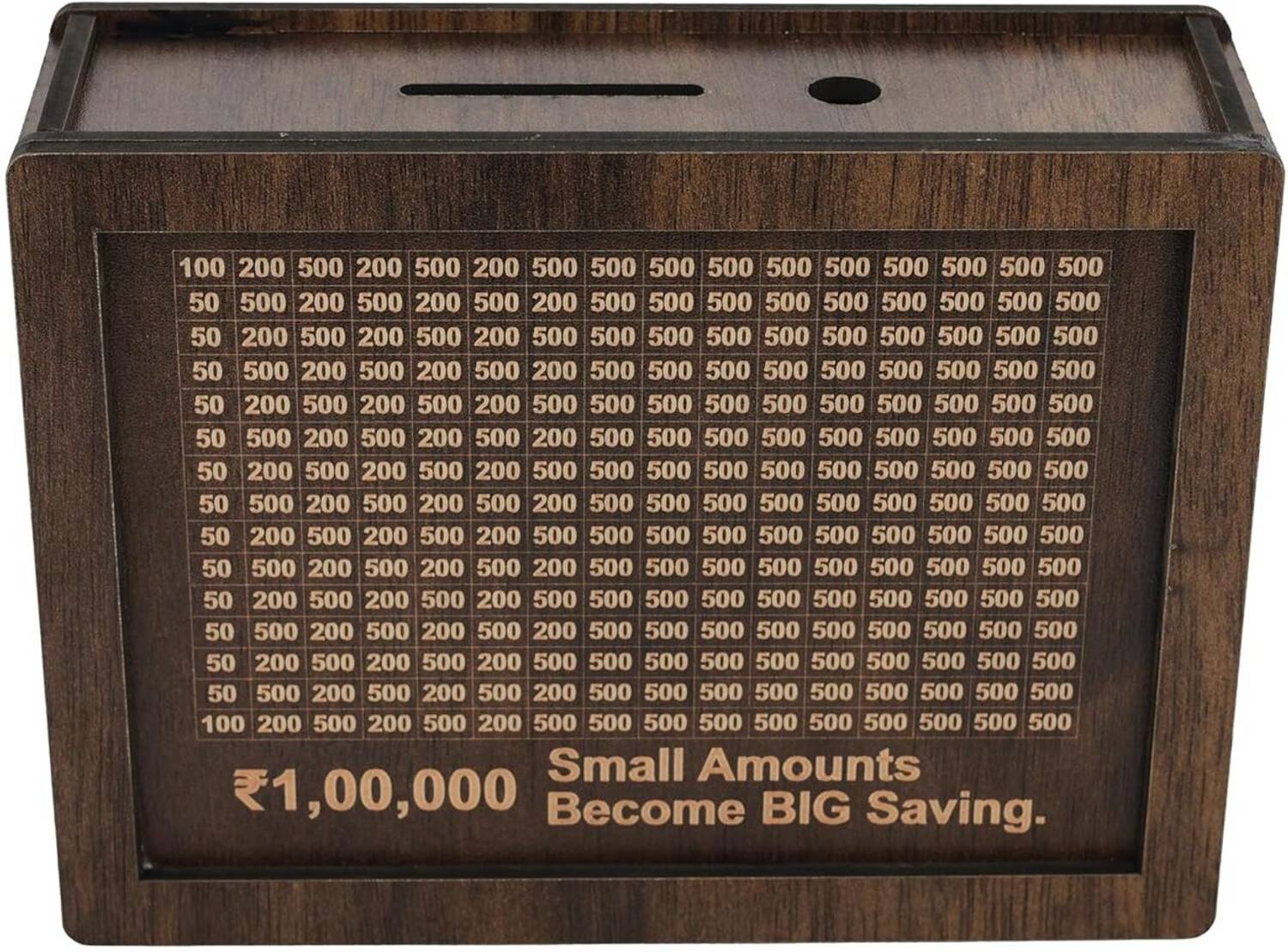 ARIVETS Wooden money Saving Box,Cash Saver Money Box with Counting Target Coin Bank