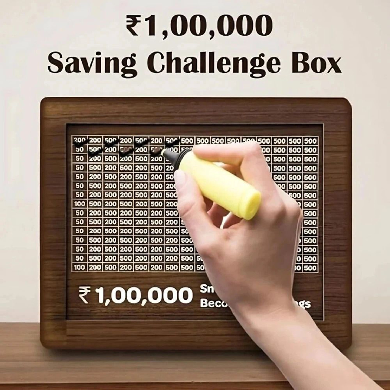 Image of GD Kraft Gullak Wooden Money Saver Box Wooden Money Bank 100000 Piggy Bank Coin Bank