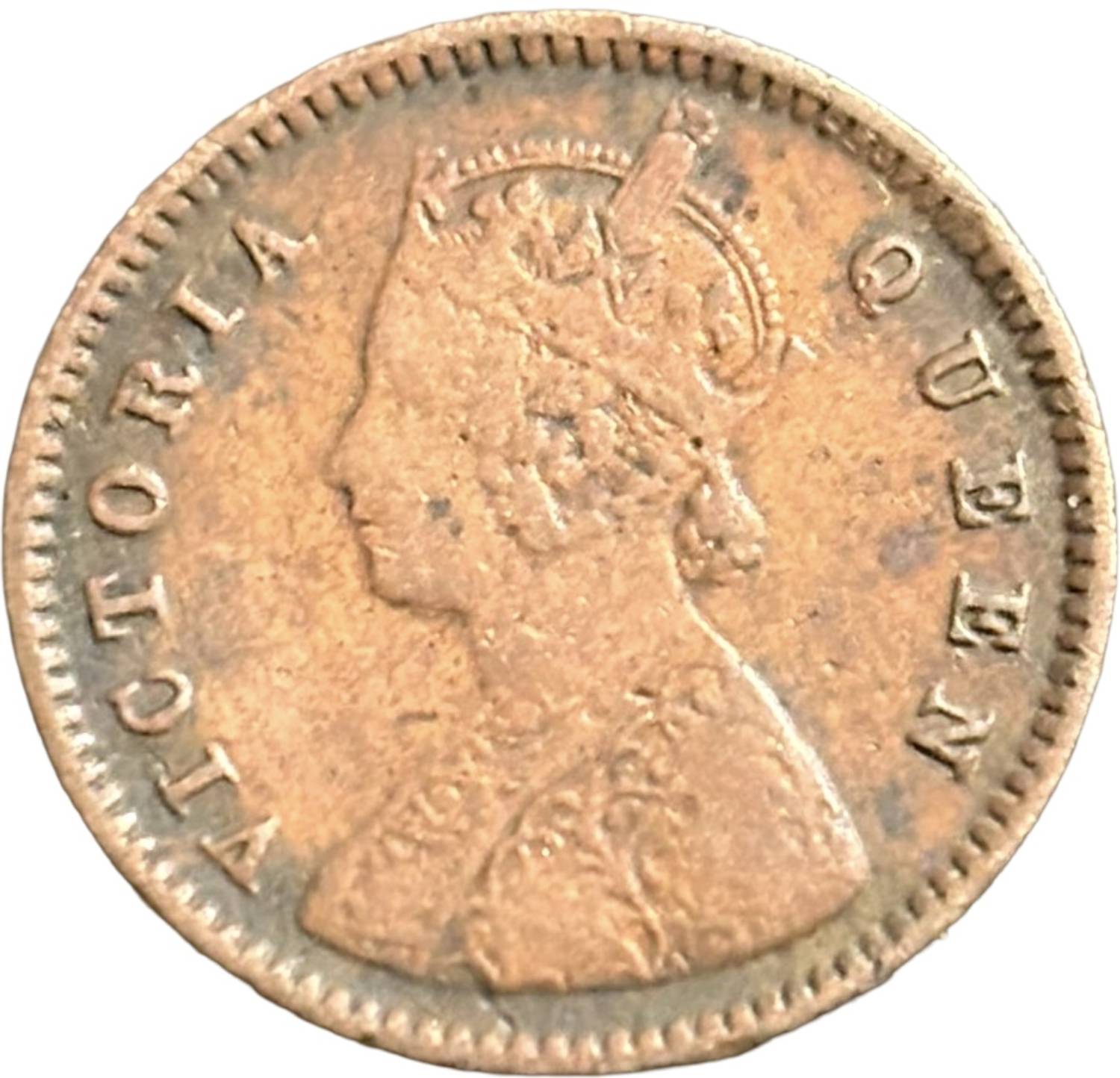 NUMISG 1/12 Anna 1876 Victoria Queen Key Date X Rare British India