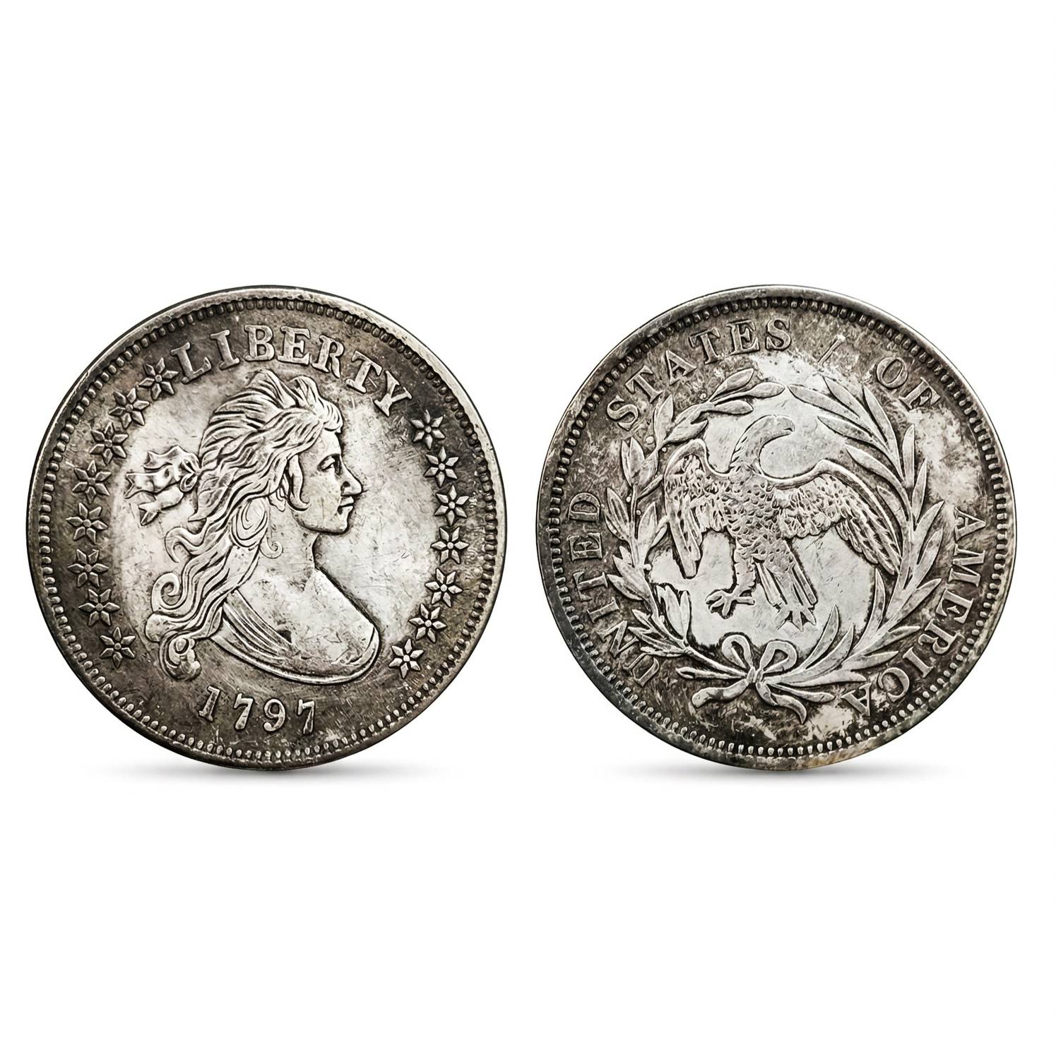 【WAR TIME COIN COLLECTION】アメリカ アンティーク TryOnline Big 1 Dollar 1797 LIBERTY - United State of America old